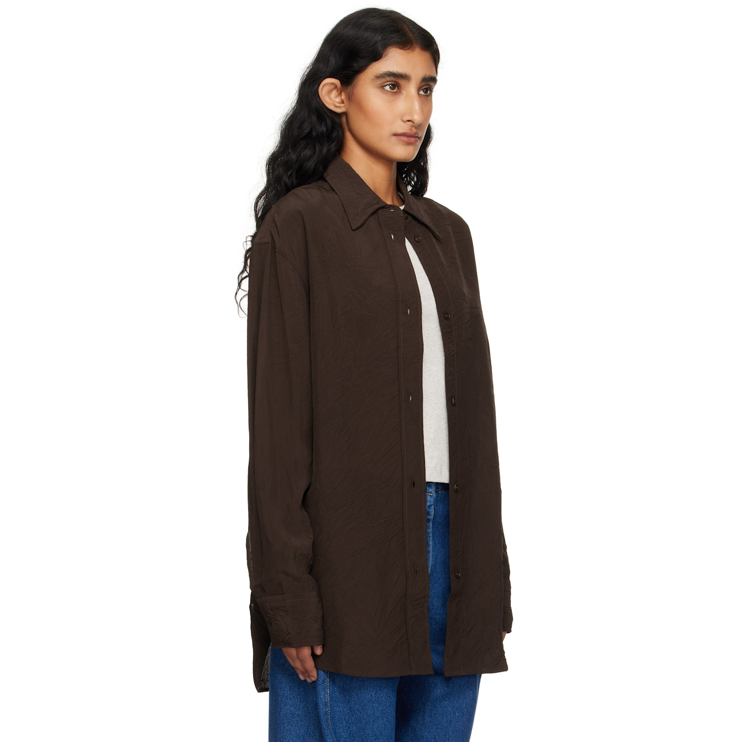  Studio Nicholson Brown Rouen Shirt 