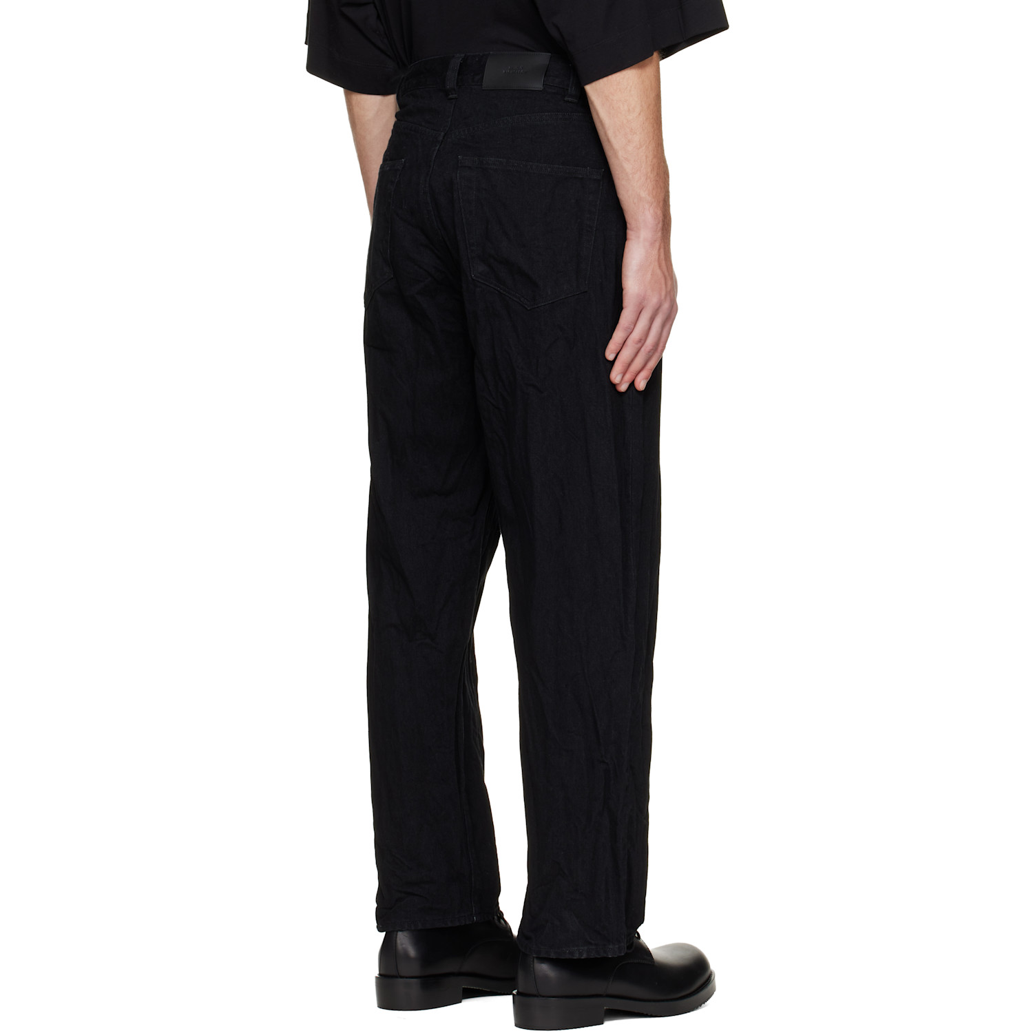  Studio Nicholson Black Seb Crinkle Denim Jeans 
