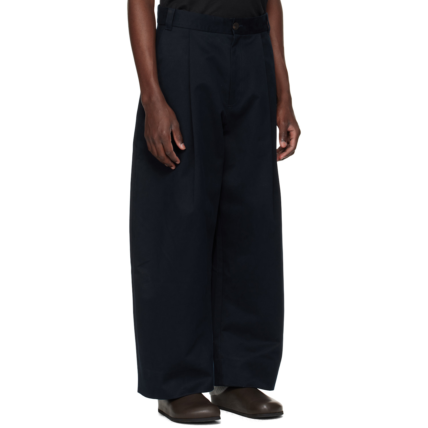 Studio Nicholson Navy Sorte Trousers 