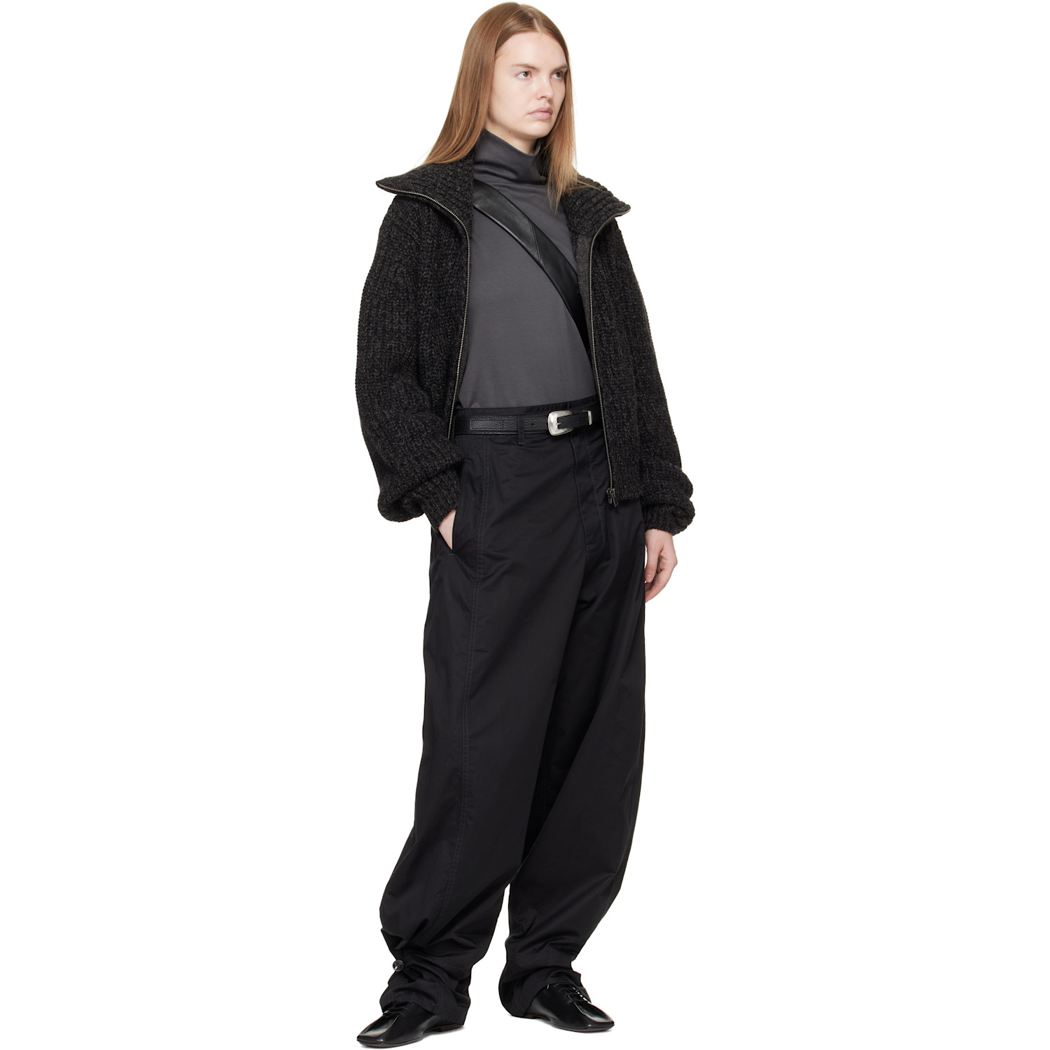  Lemaire Black Minimal Western Belt 