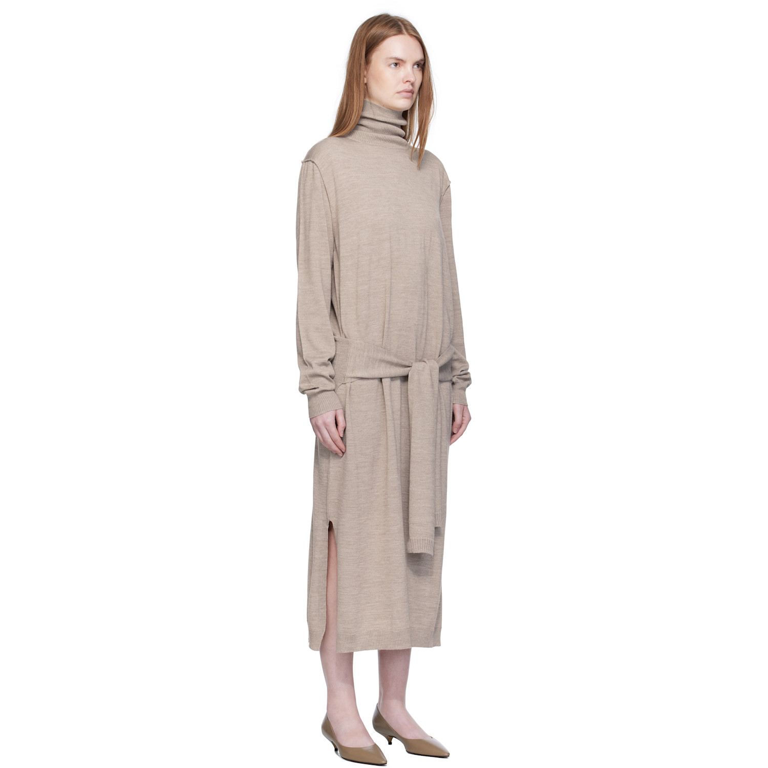  Lemaire Taupe Trompe L'oeil Midi Dress 