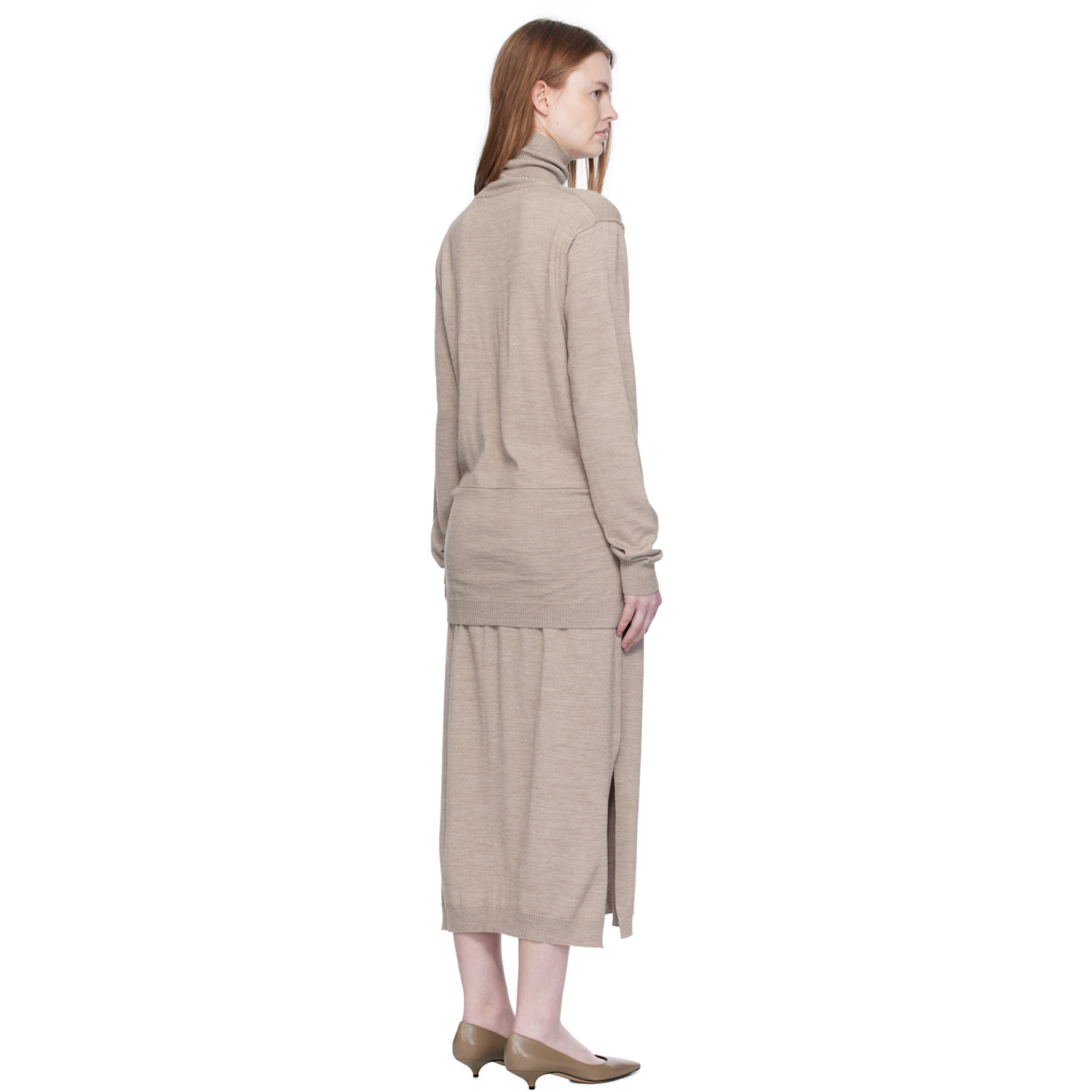  Lemaire Taupe Trompe L'oeil Midi Dress 