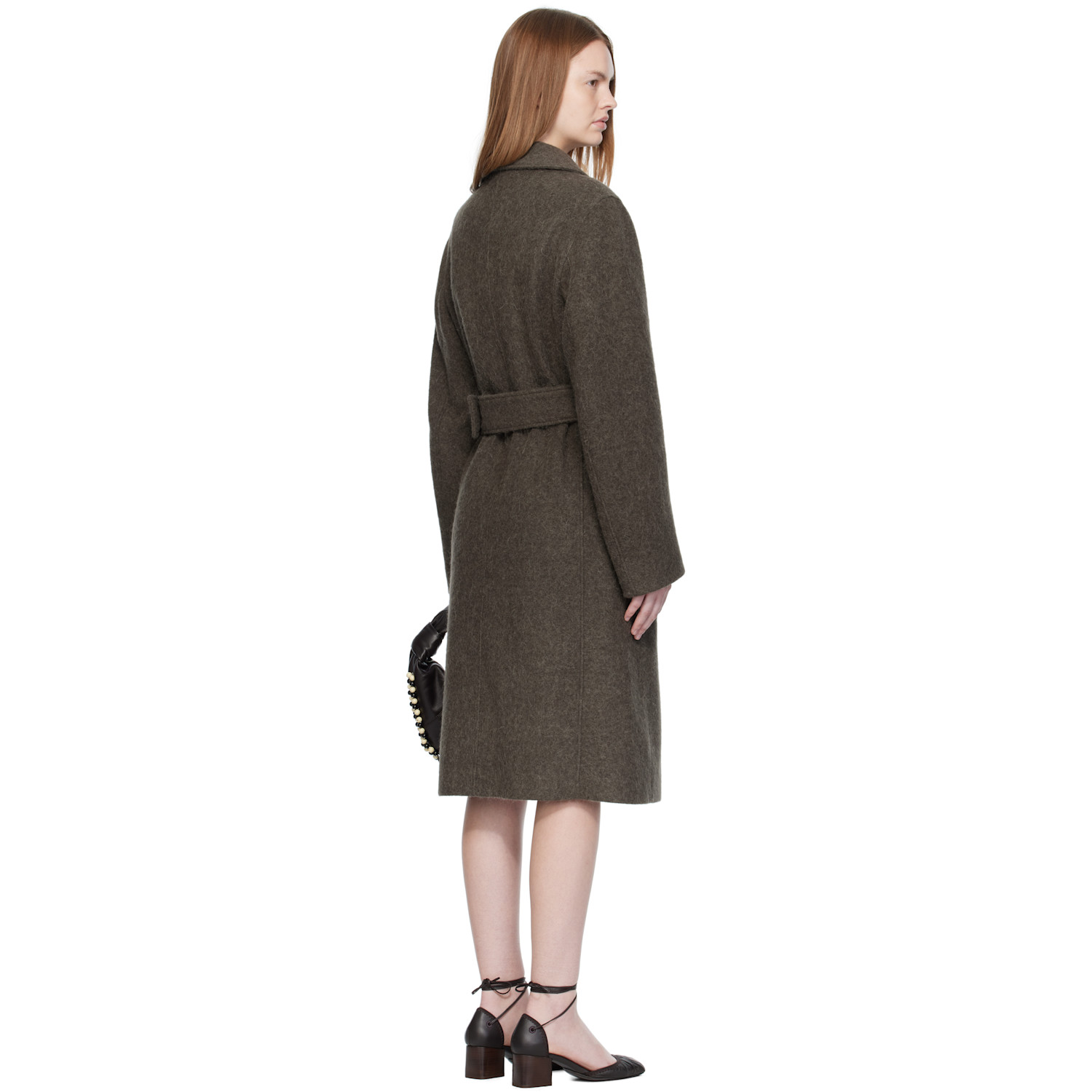  Lemaire Khaki Belted Tailored Coat 