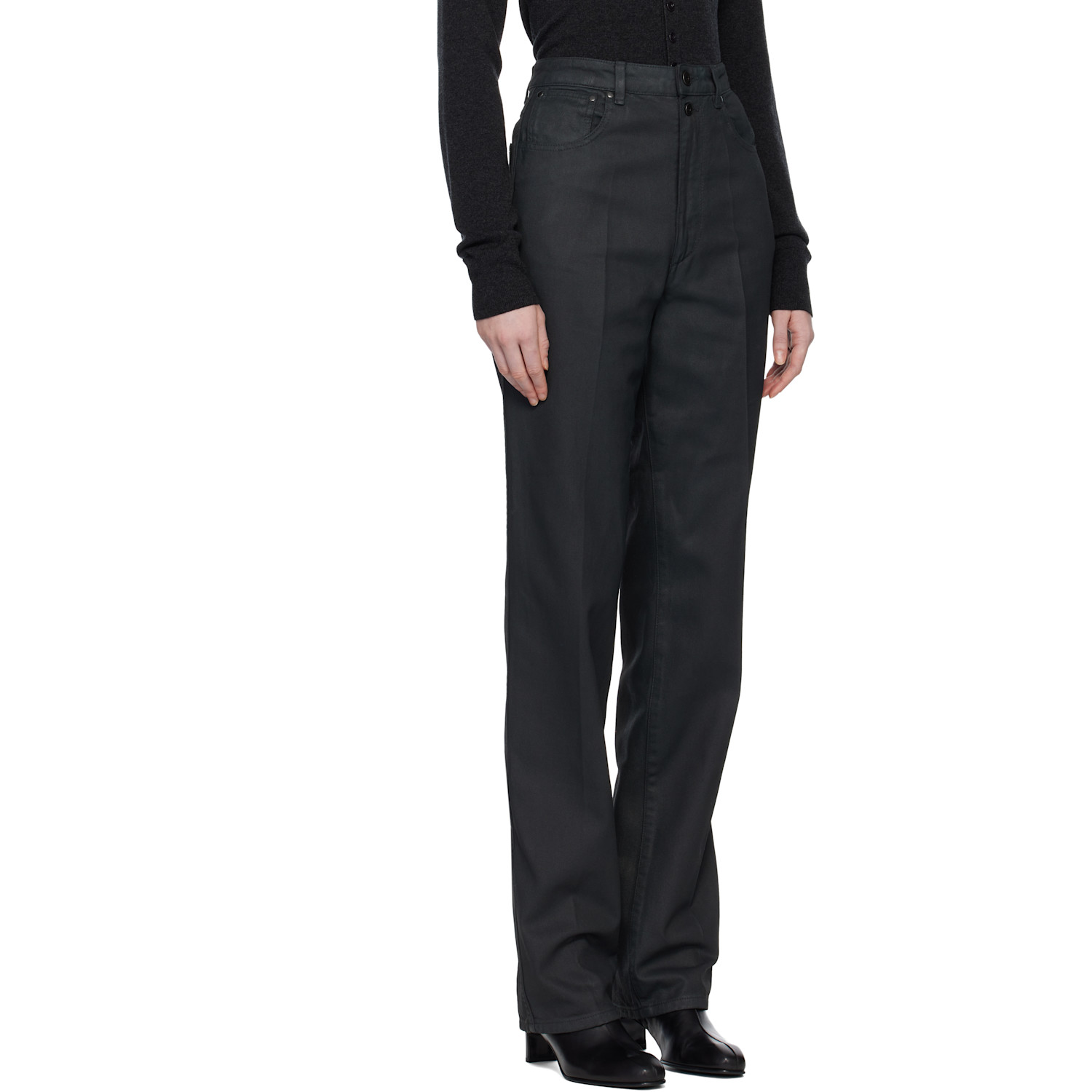  Lemaire Black High Waisted Straight Jeans 