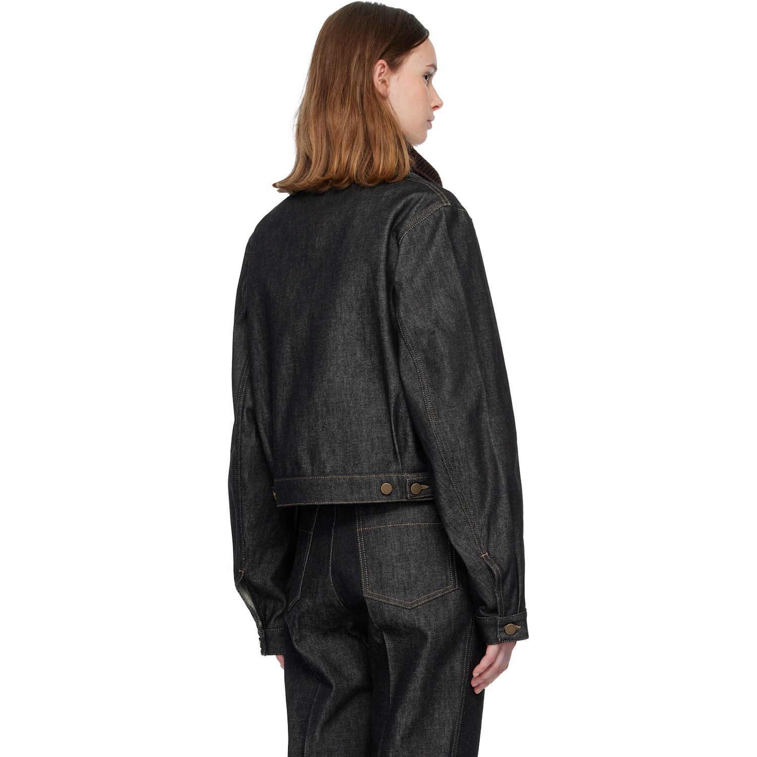 Lemaire Navy Cropped Blouson Denim Jacket 