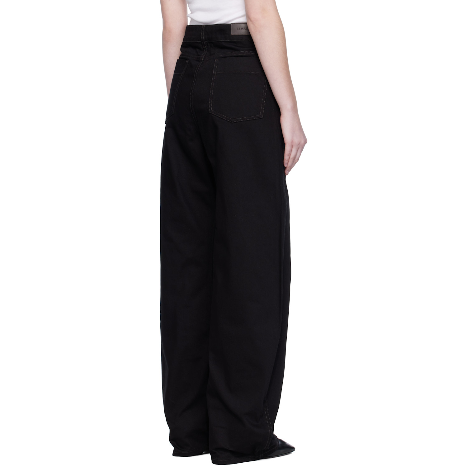  Lemaire Black High Waisted Curved Jeans 