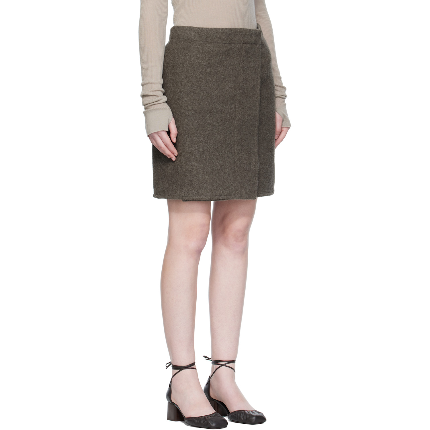 Lemaire Khaki Wrapover Miniskirt 