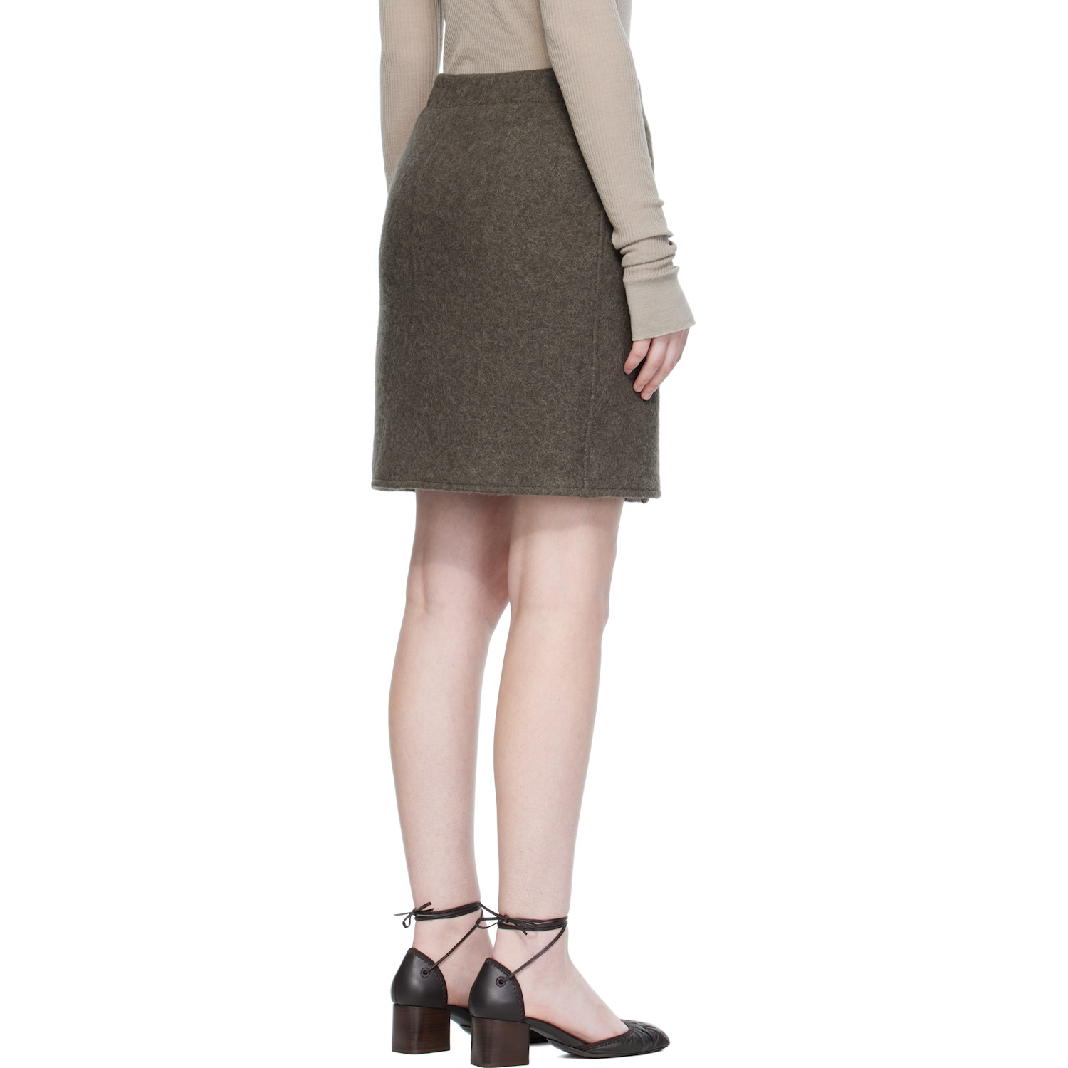  Lemaire Khaki Wrapover Miniskirt 