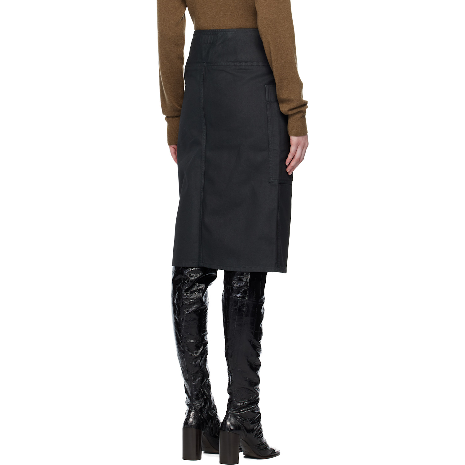  Lemaire Gray Apron Denim Midi Skirt 