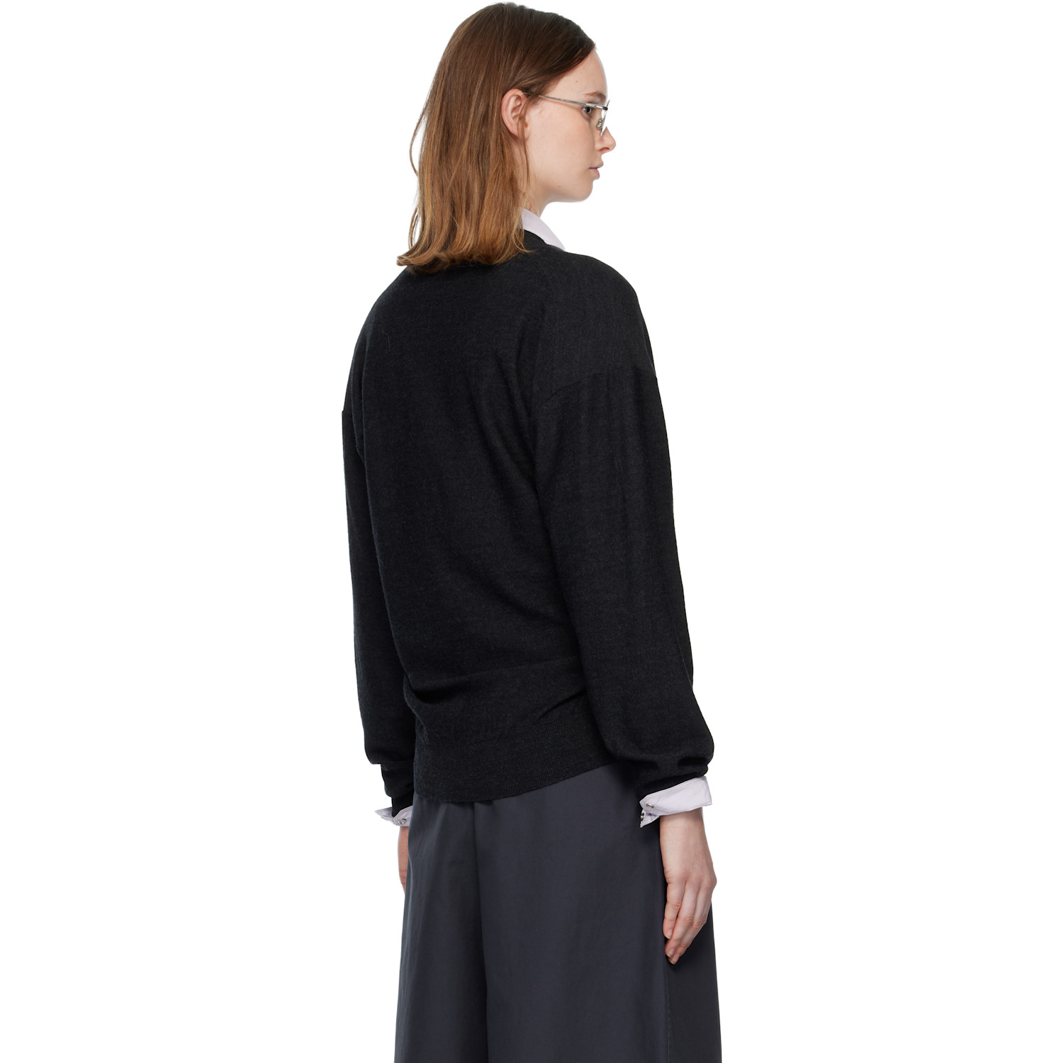  Lemaire Gray Relaxed Twisted Cardigan 