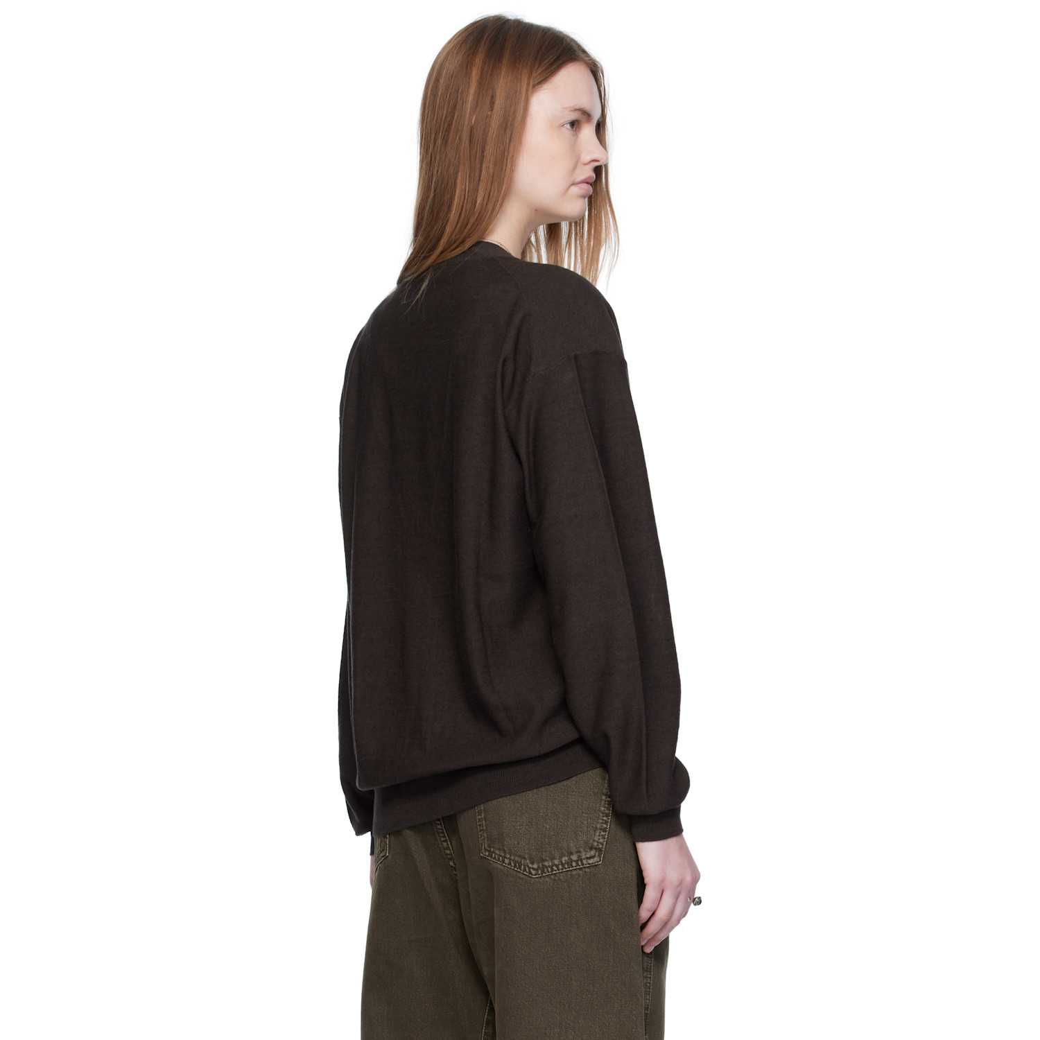  Lemaire Brown Relaxed Twisted Cardigan 