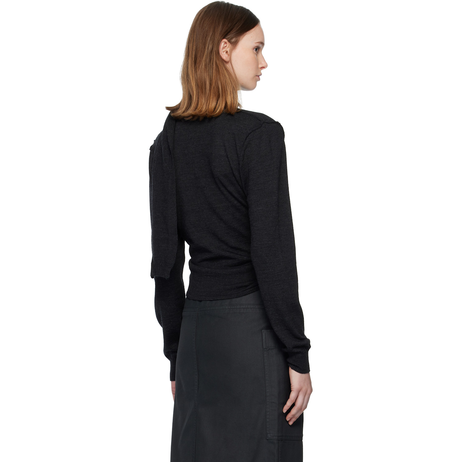  Lemaire Gray Twisted Cardigan 