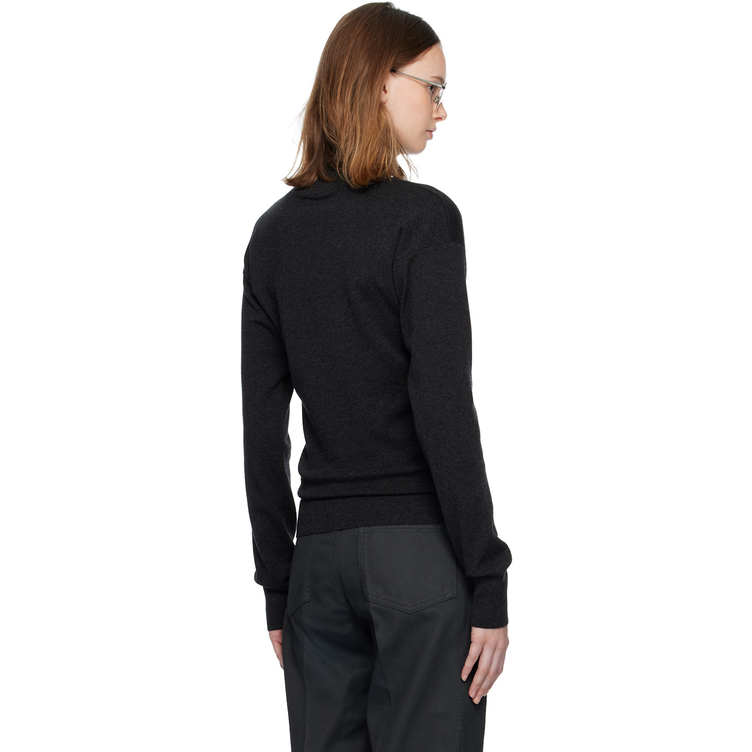  Lemaire Gray Buttoned Fitted Cardigan 