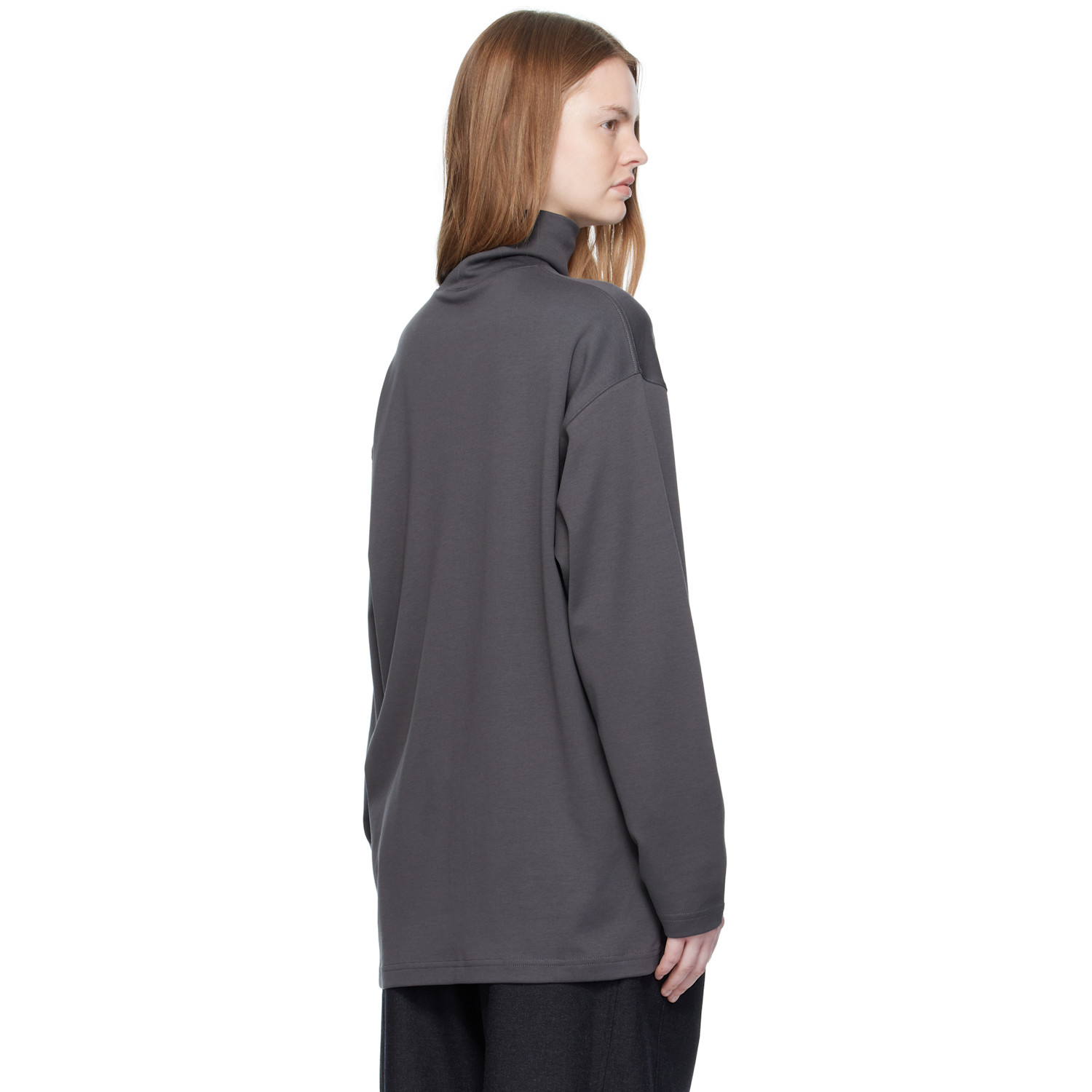  Lemaire Gray Relaxed Mock Neck T-shirt 