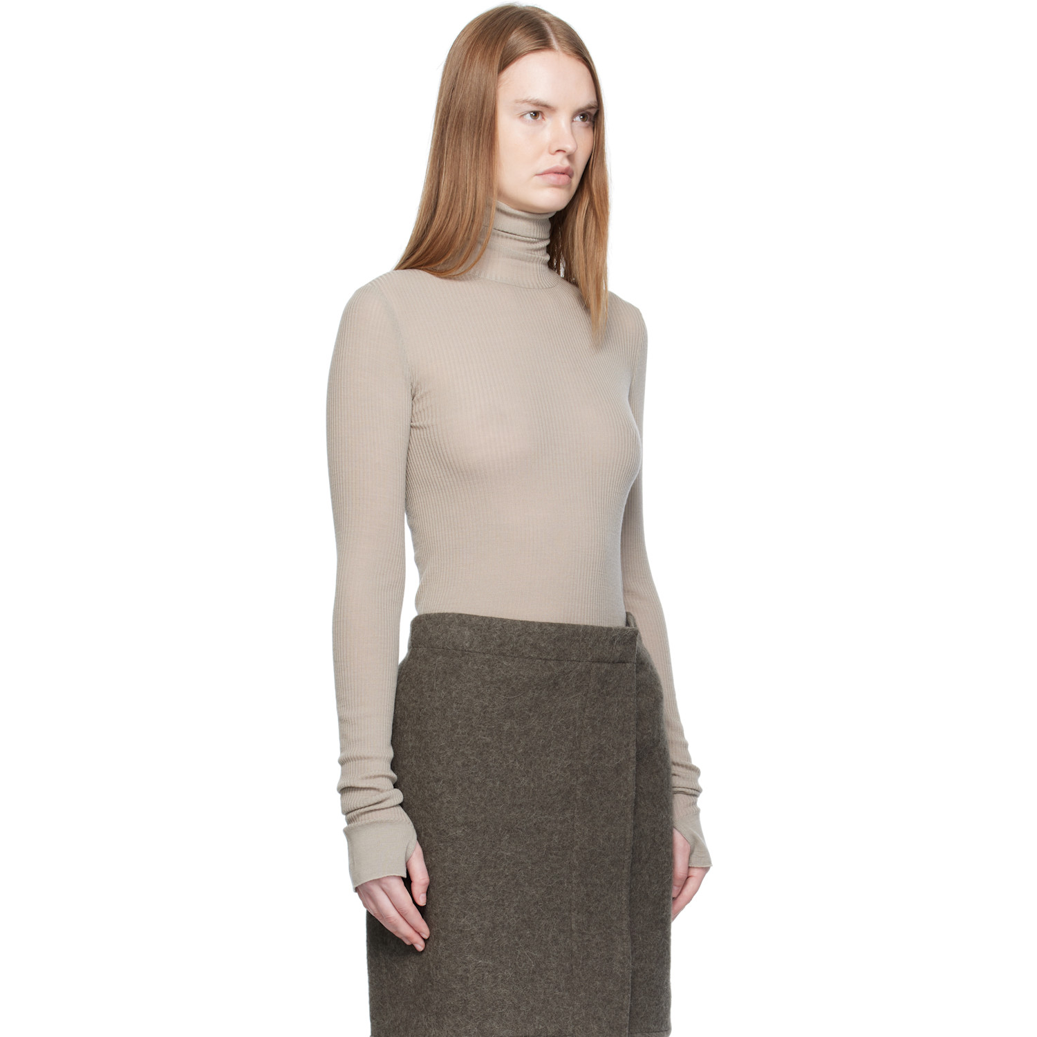  Lemaire Taupe Seamless Turtleneck 