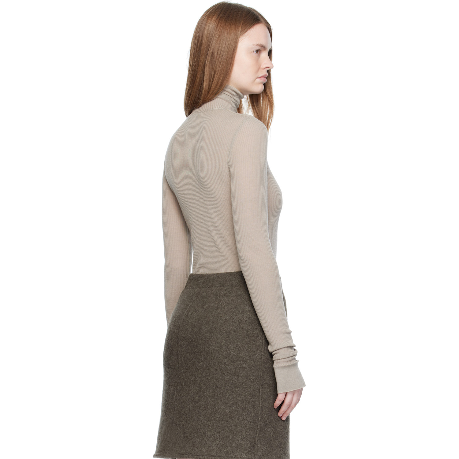  Lemaire Taupe Seamless Turtleneck 