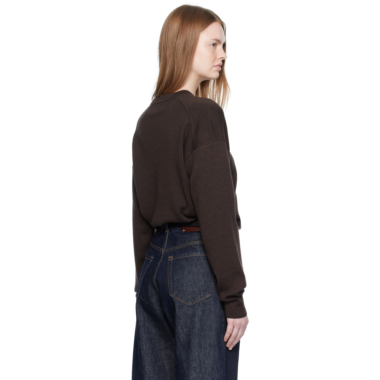  Lemaire Brown V Neck Sweater 