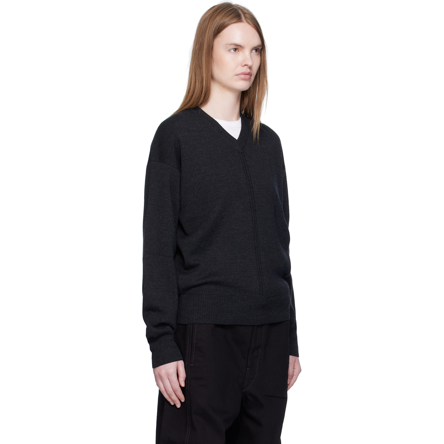  Lemaire Black V Neck Sweater 