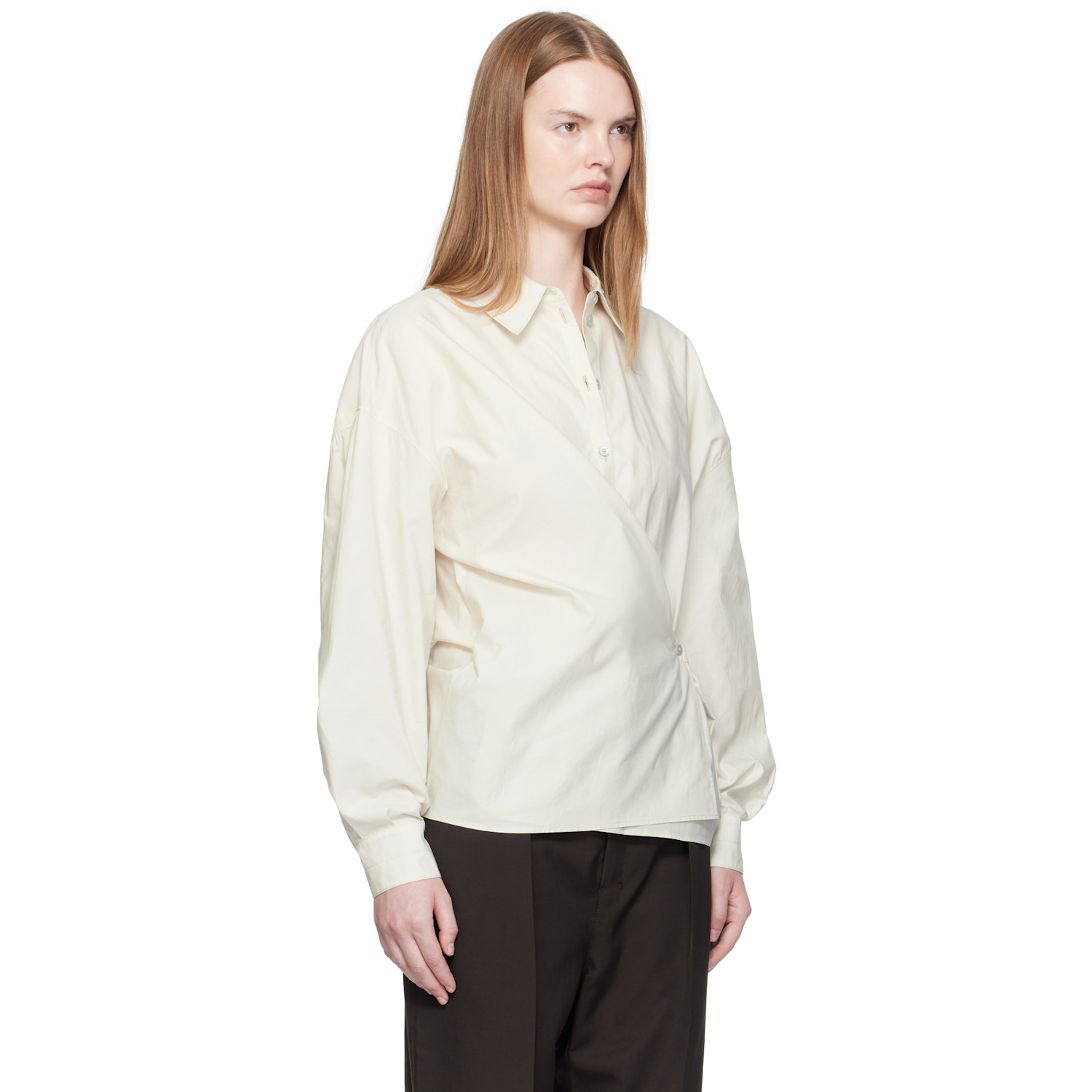  Lemaire Off-white Straight Collar Twisted Shirt 
