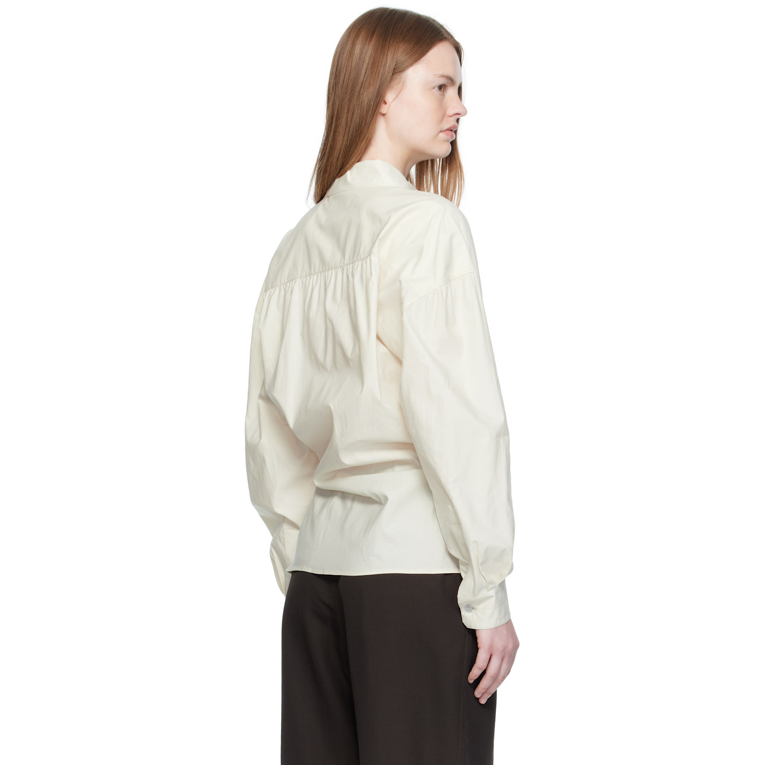  Lemaire Off-white Straight Collar Twisted Shirt 