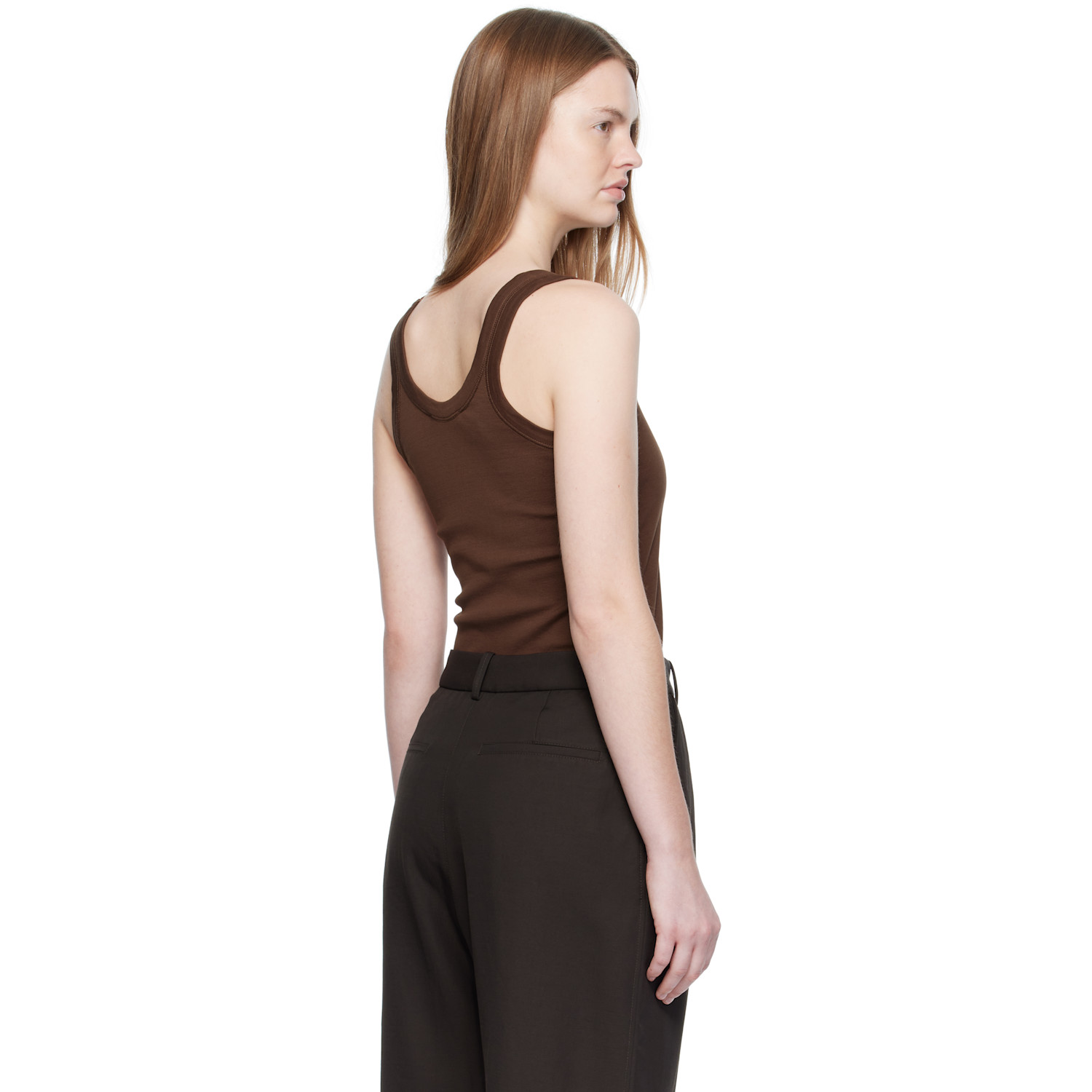  Lemaire Brown Rib Tank Top 