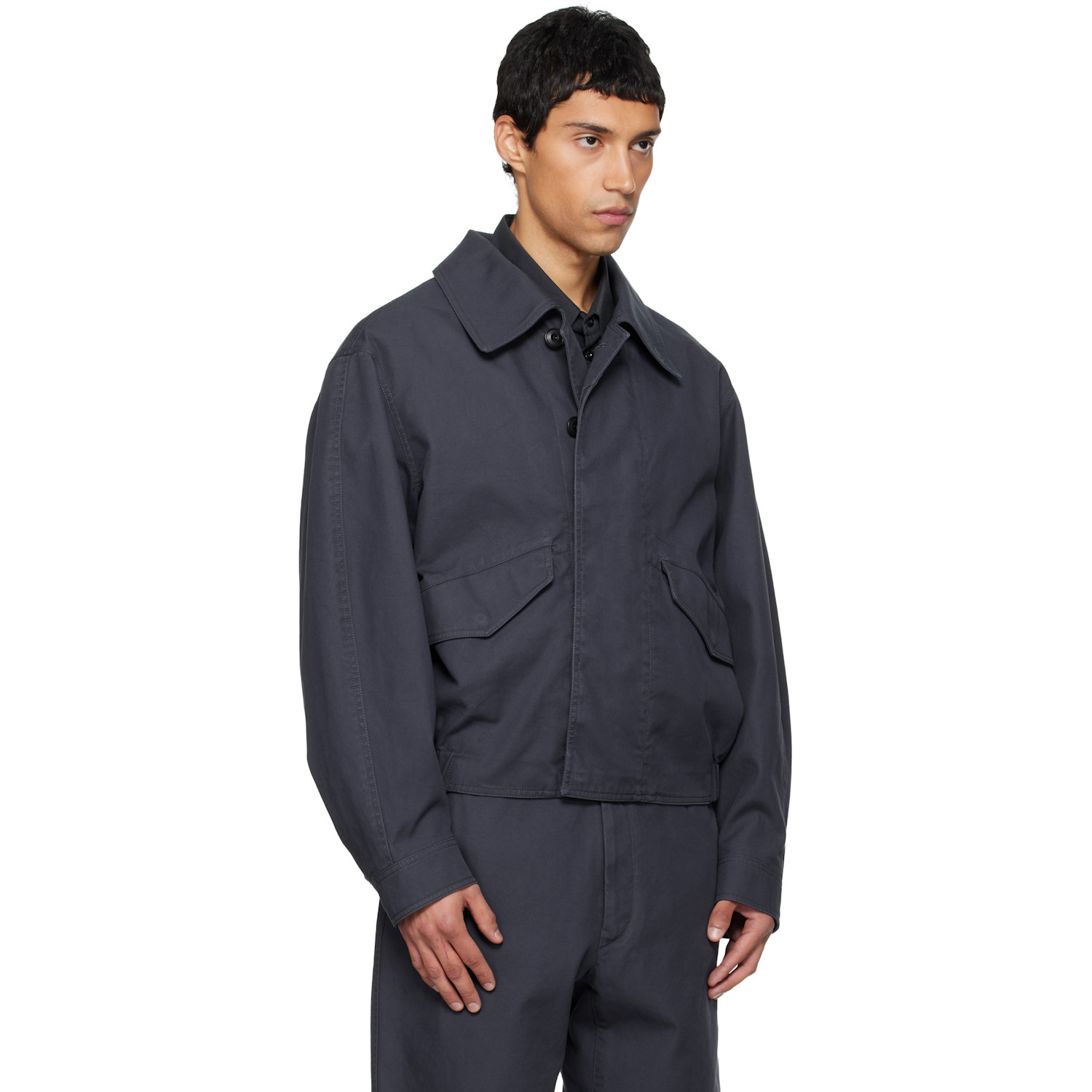  Lemaire Navy Boxy Blouson Jacket 
