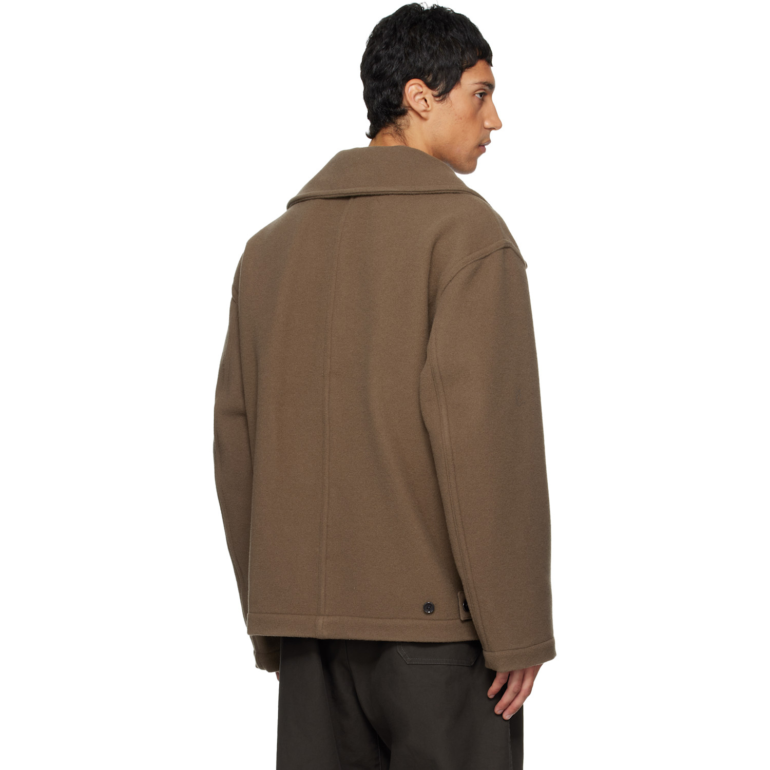  Lemaire Brown Boxy Peacoat 