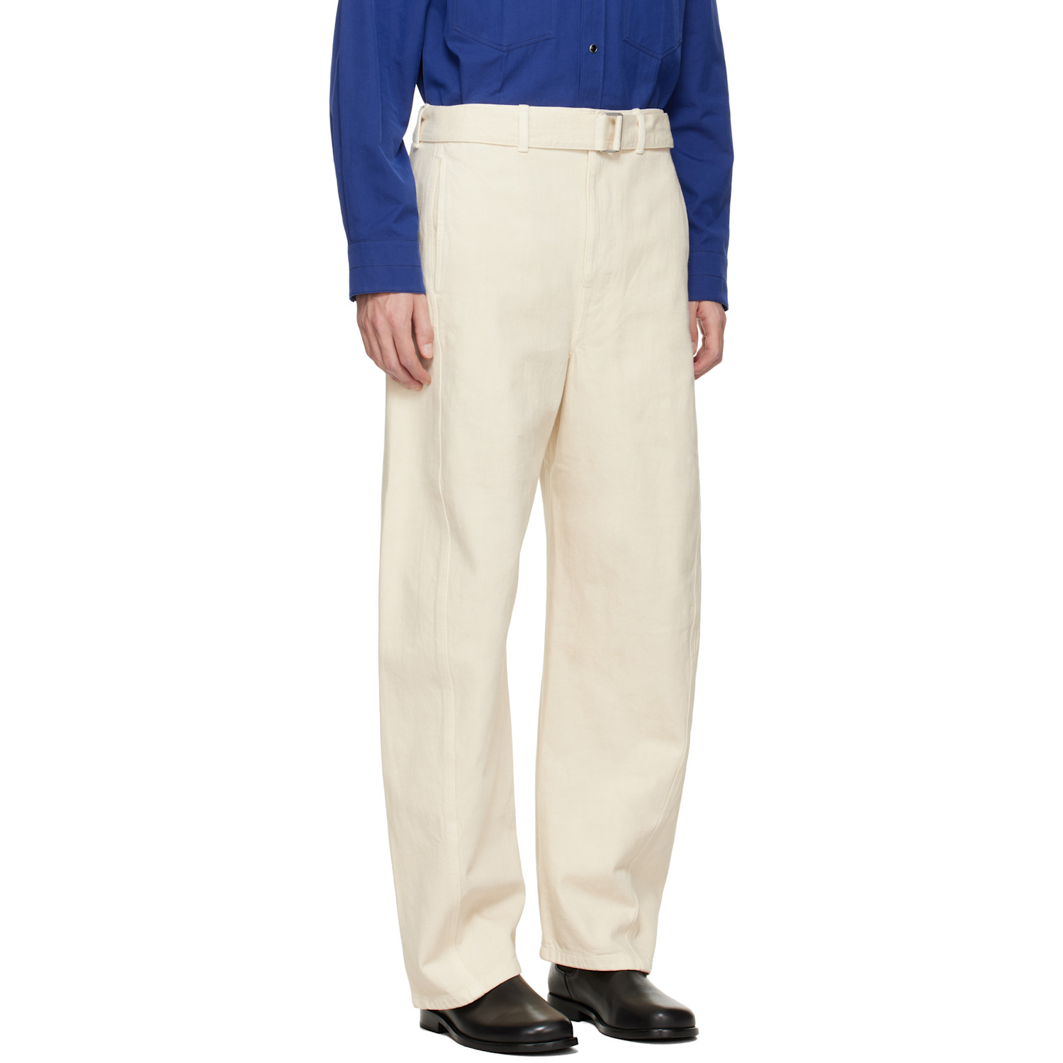  Lemaire Off-white Twisted Belted Jeans 