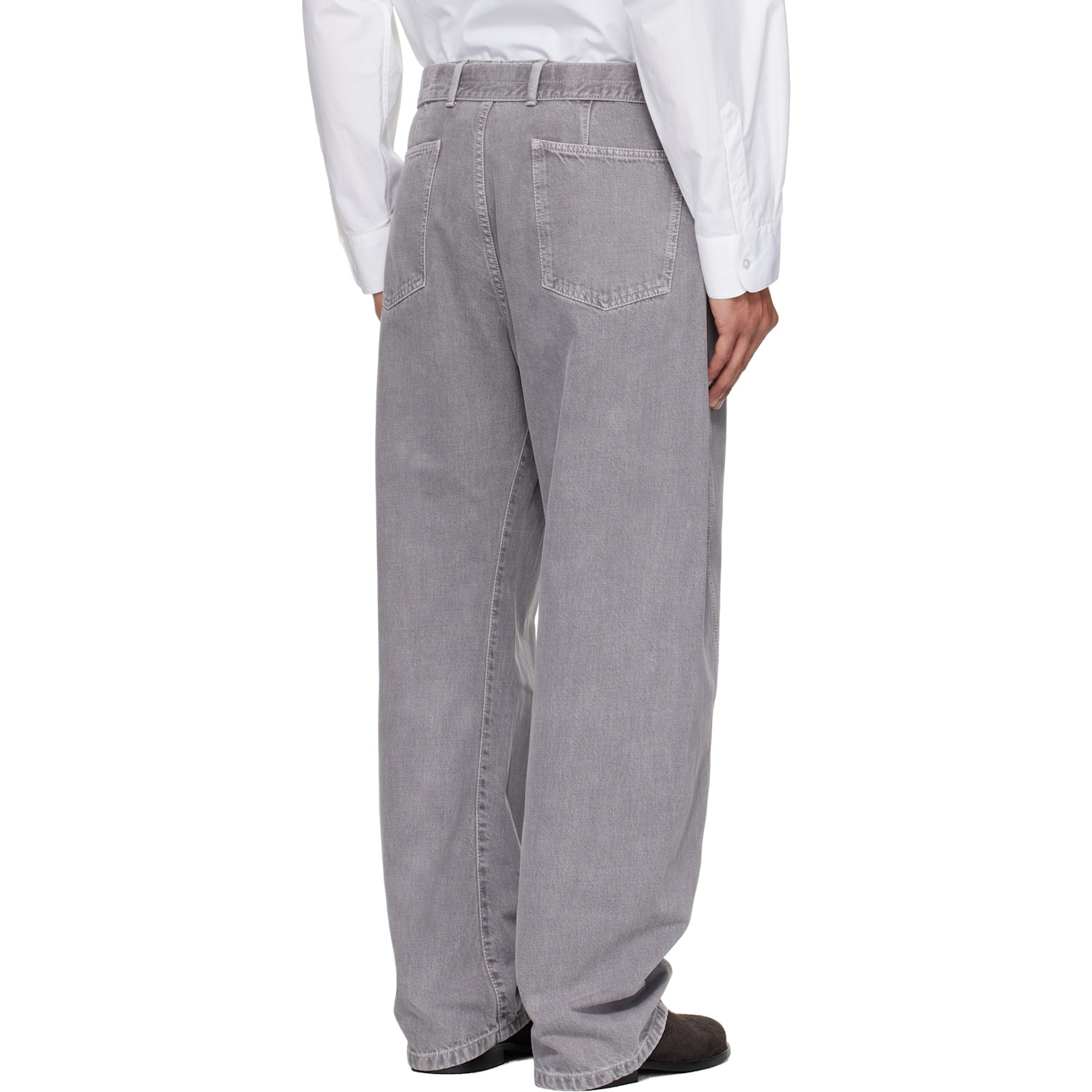  Lemaire Gray Twisted Belted Jeans 
