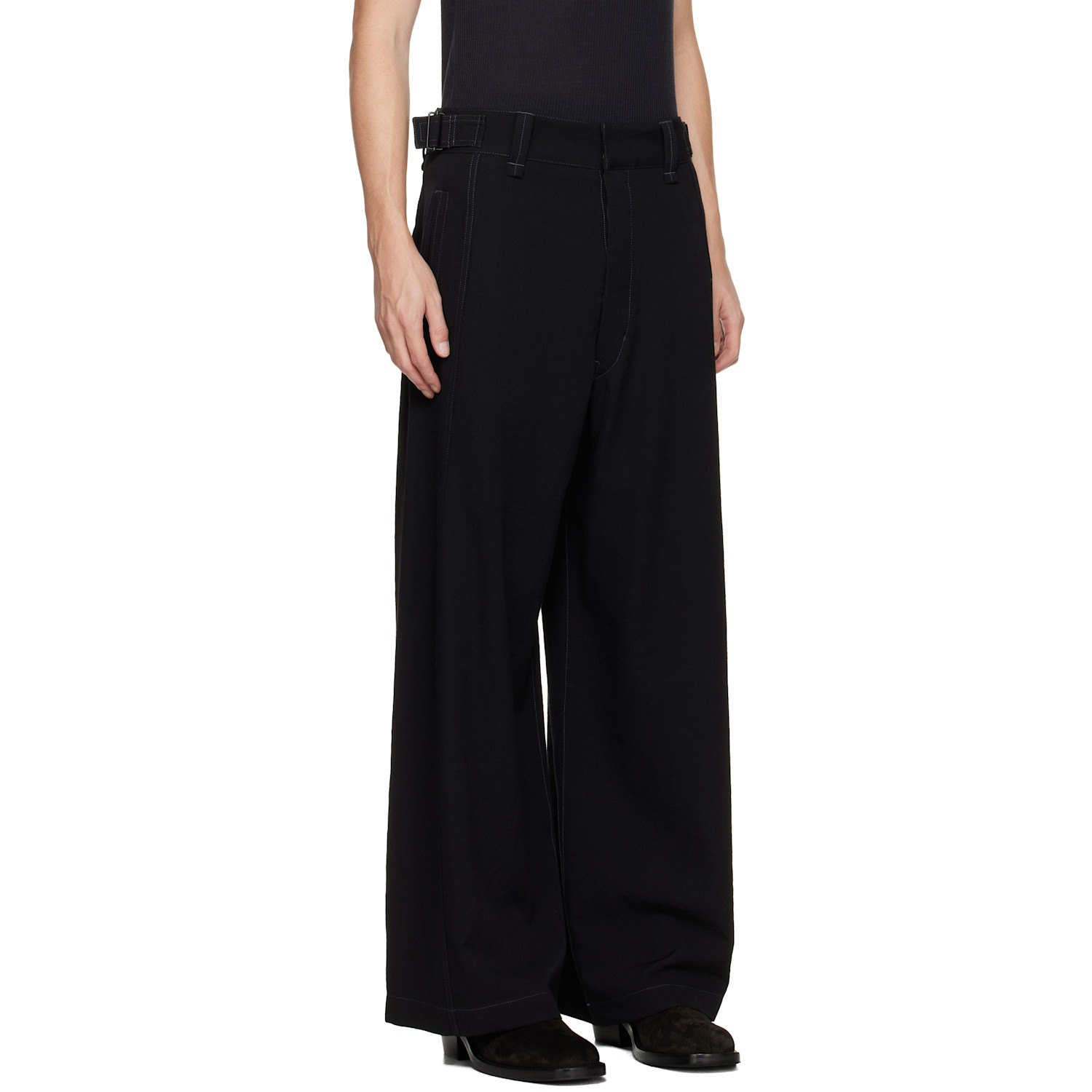  Lemaire Black Maxi Utility Trousers 