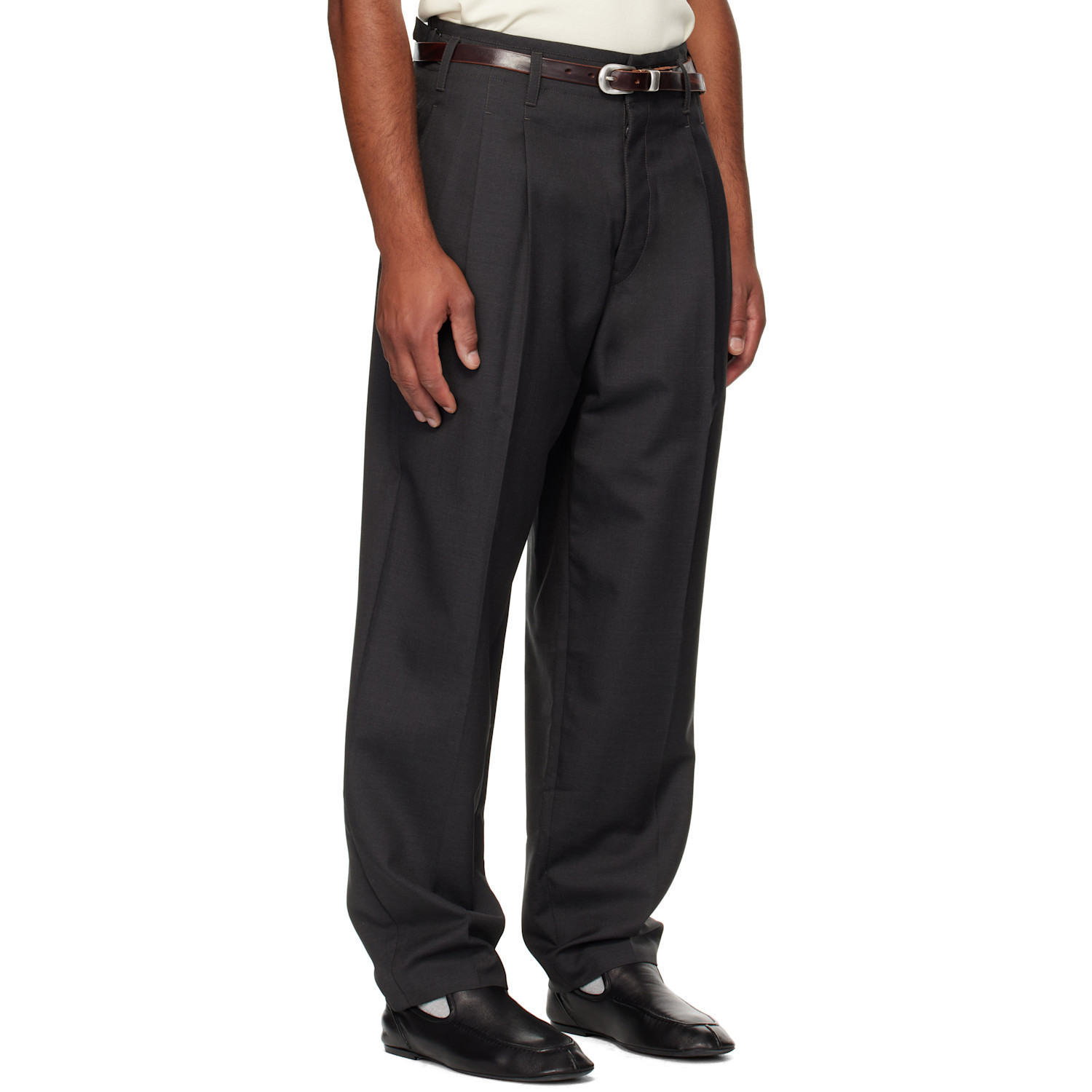  Lemaire Gray Pleated Trousers 
