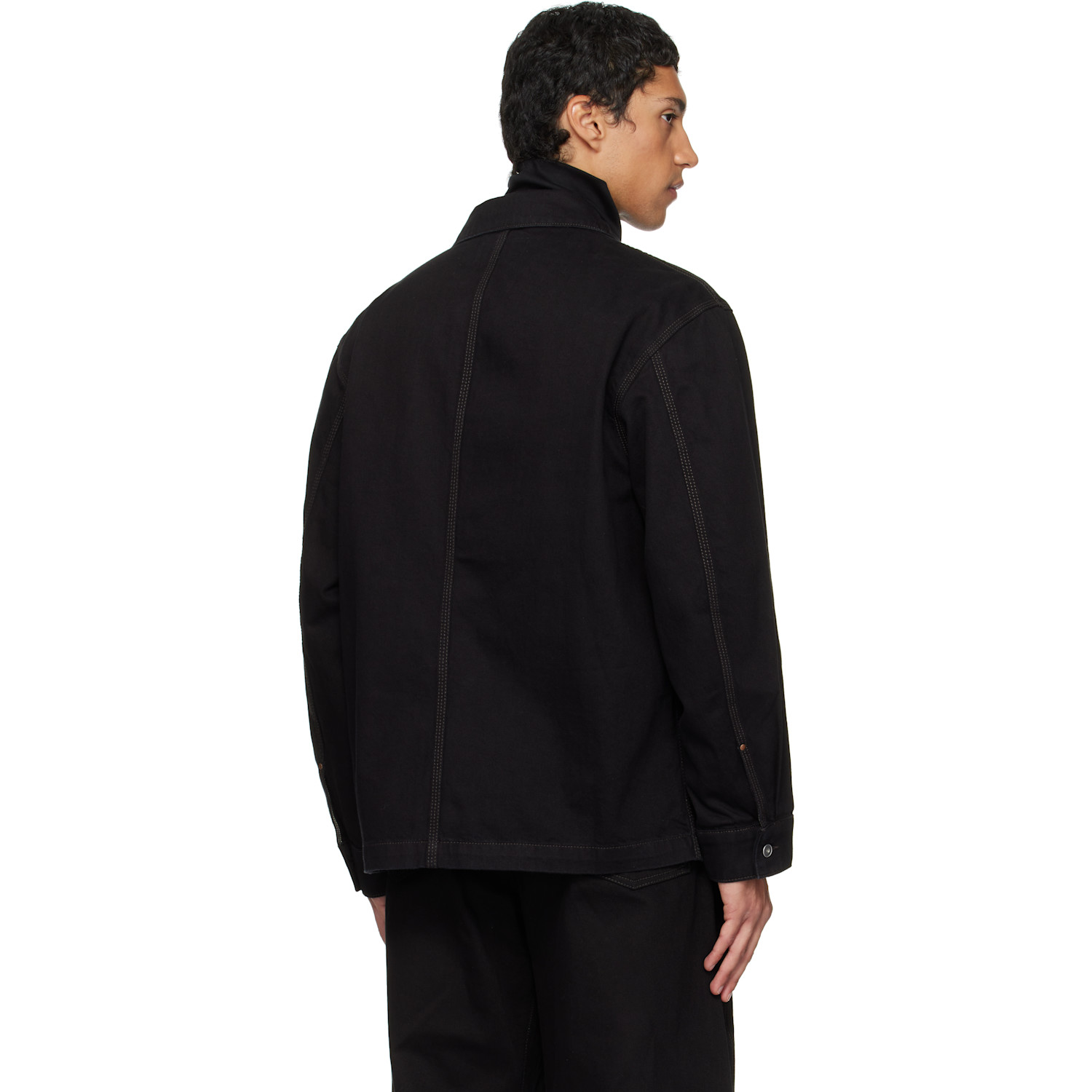  Lemaire Black Workwear Denim Overshirt 