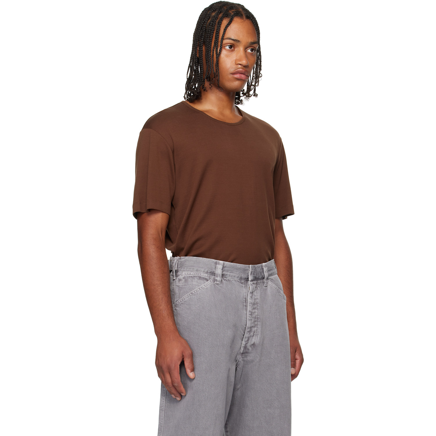  Lemaire Brown Rib T-shirt 