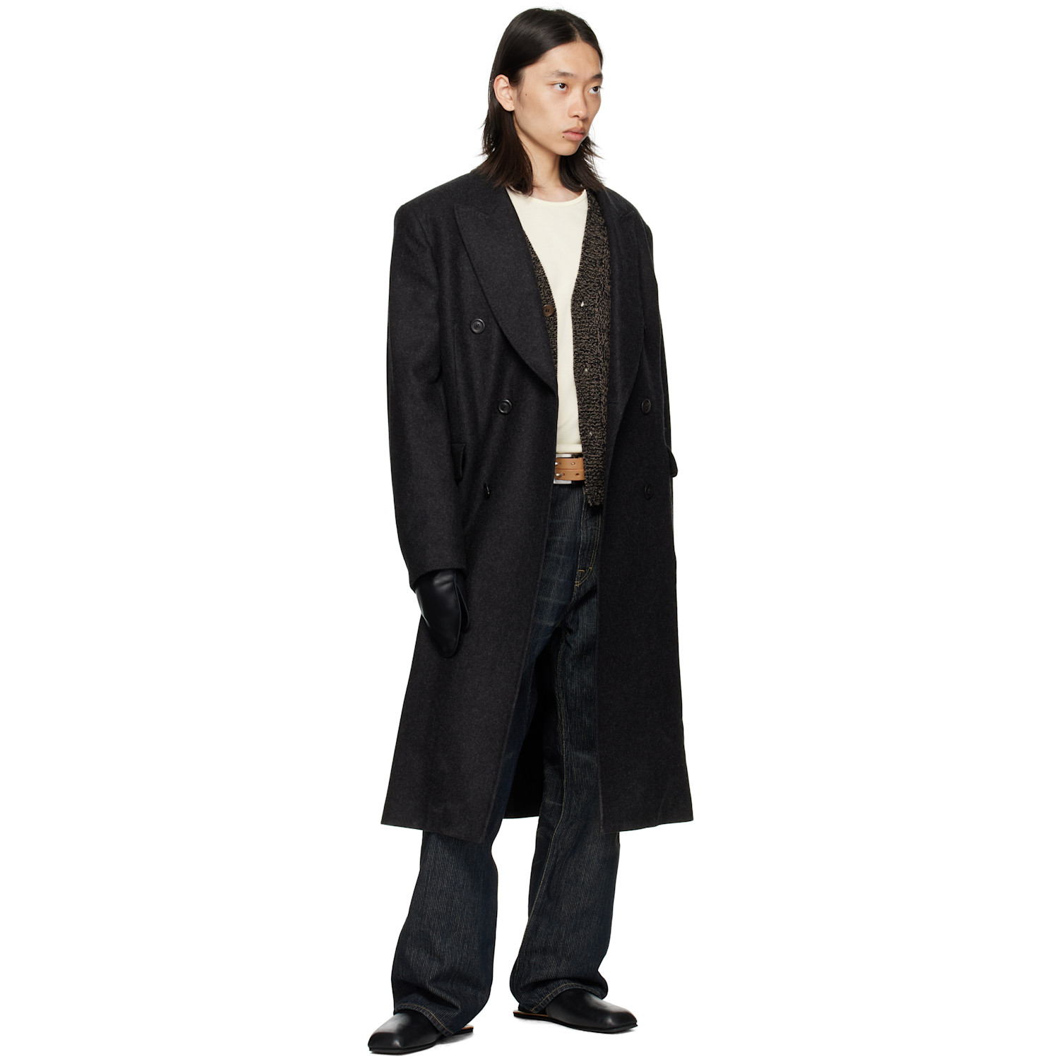  Sage Nation Black Leather Mittens 