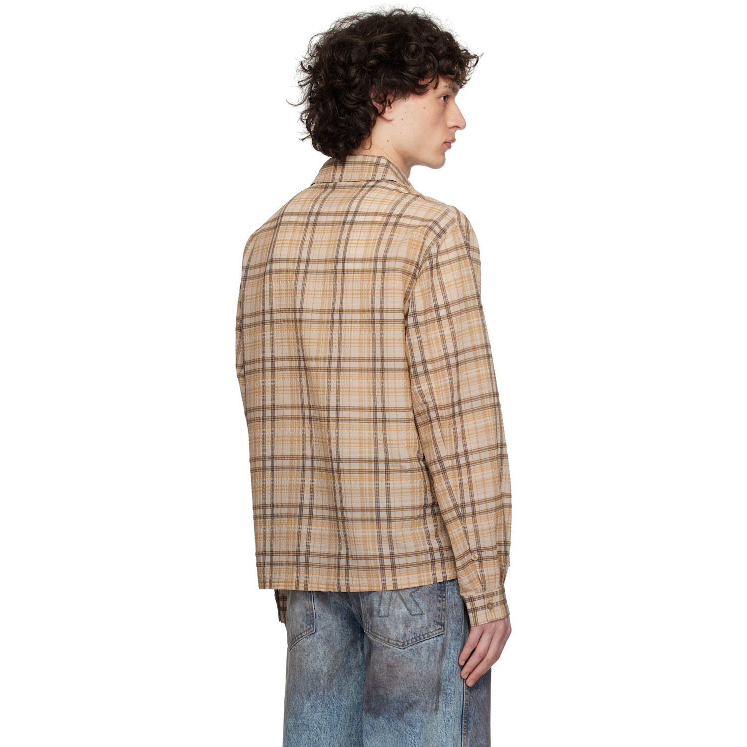  Represent Beige Sheer Flannel Shirt 