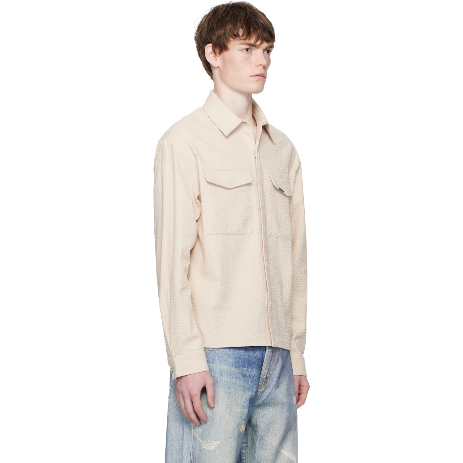  Represent Off-white Textured Long Sleeve Shirt 