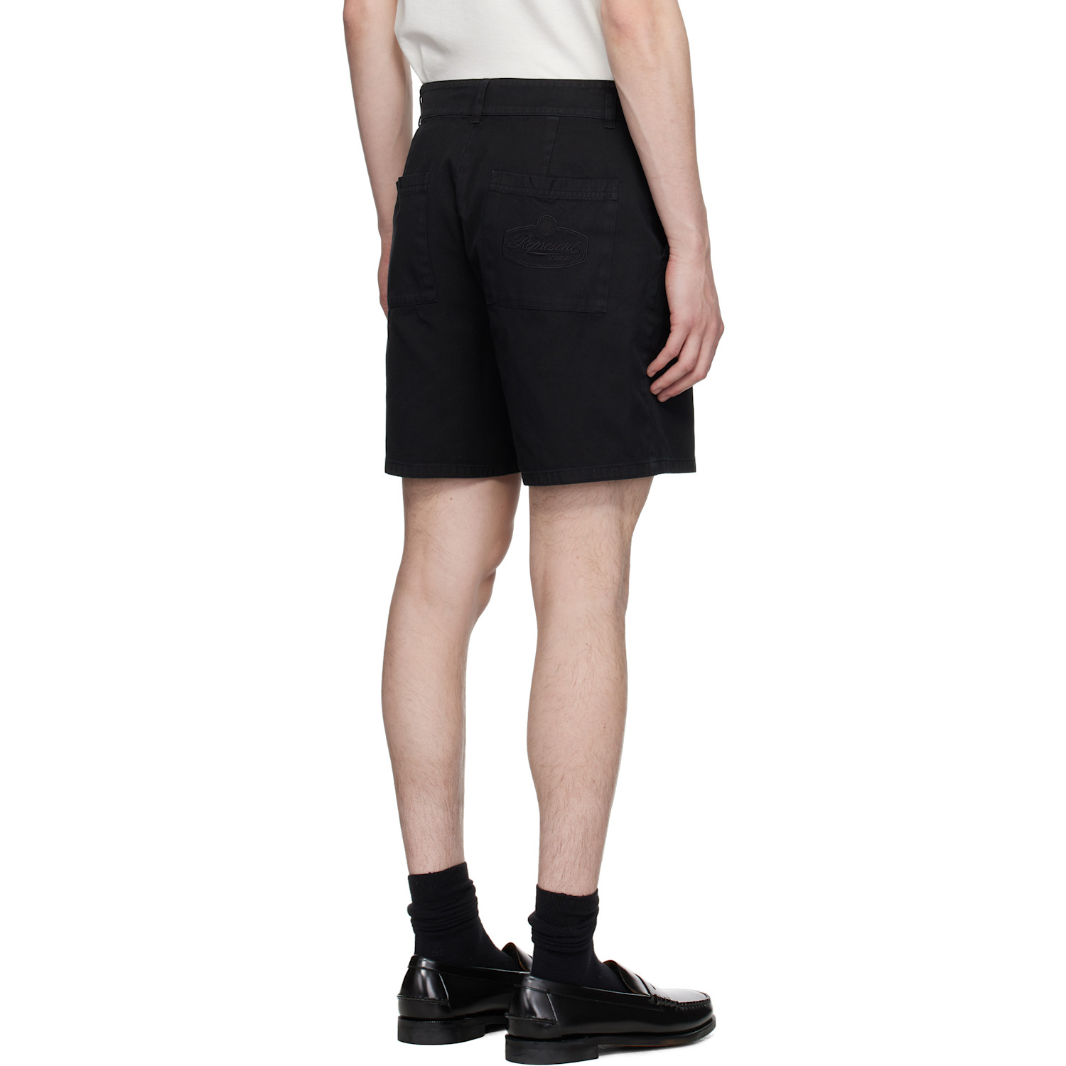  Represent Black Cotton Tailored Shorts 