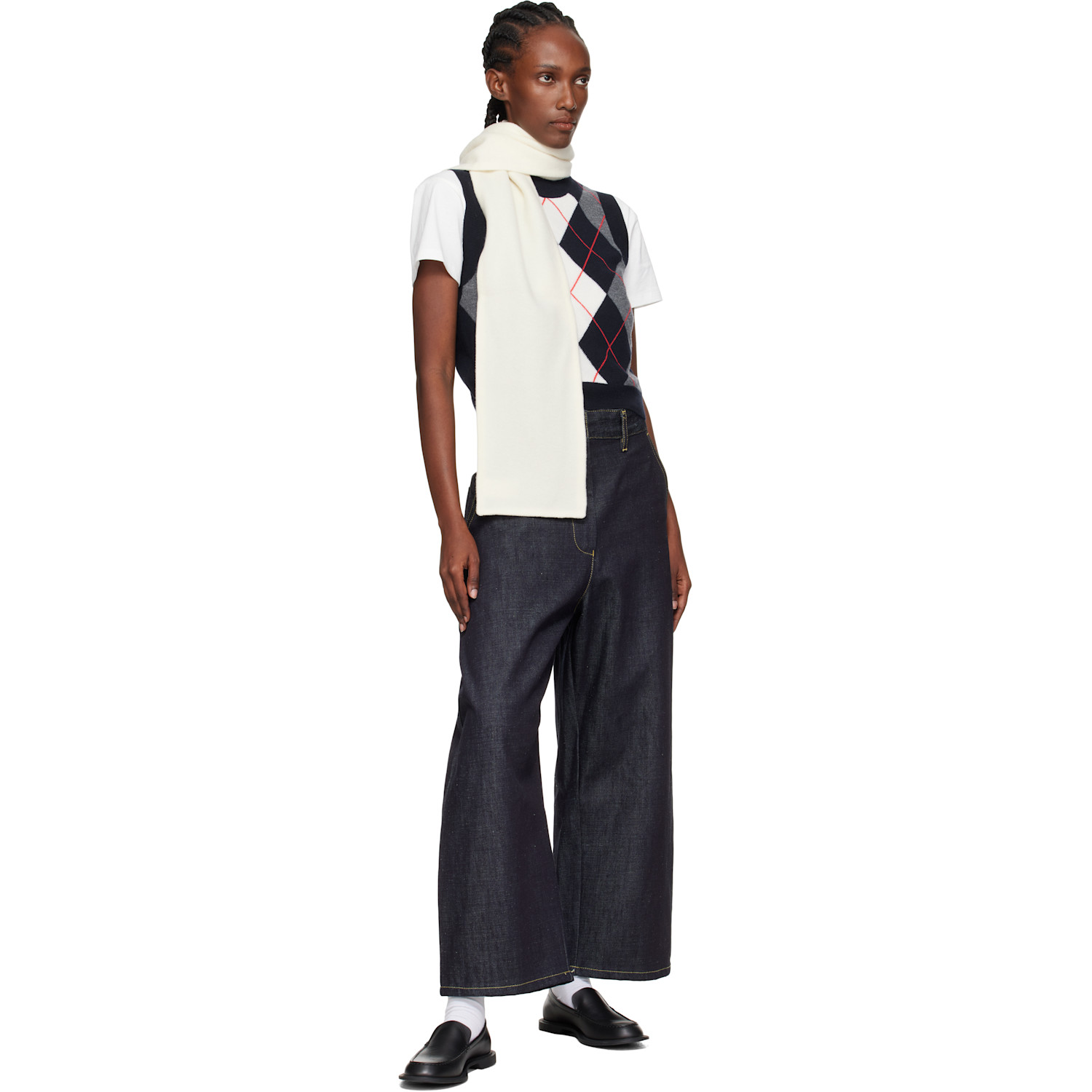  Rier Off-white Fleece Scarf 