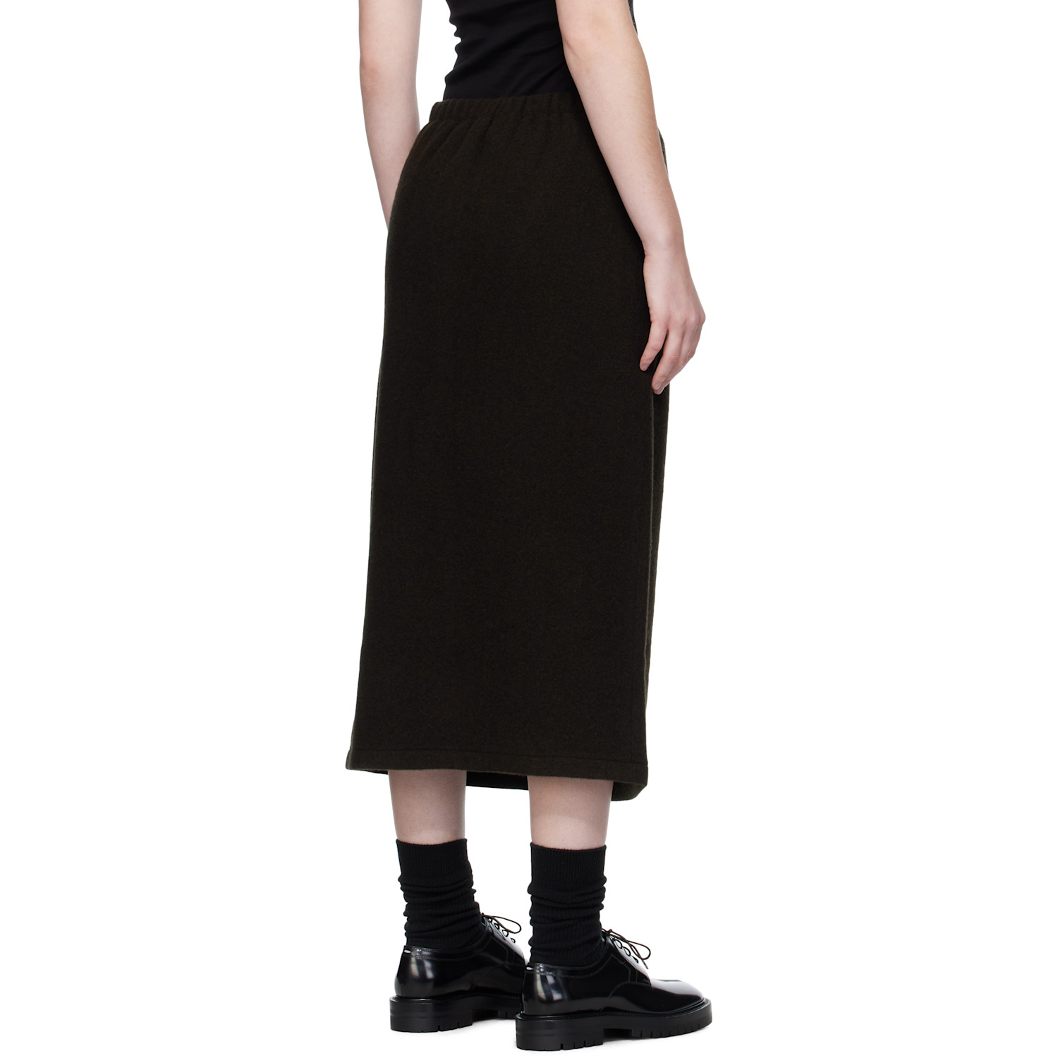  Rier Brown Wrap Midi Skirt 