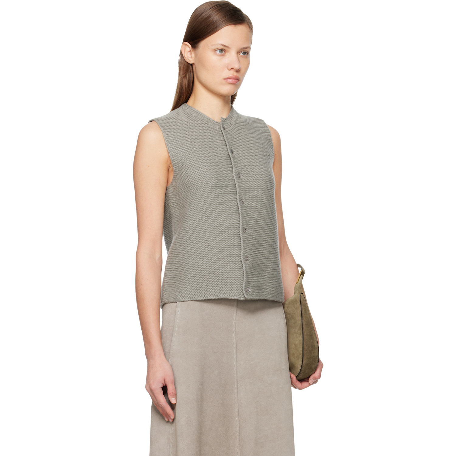  Rier Gray Tyrolean Gilet Cardigan 