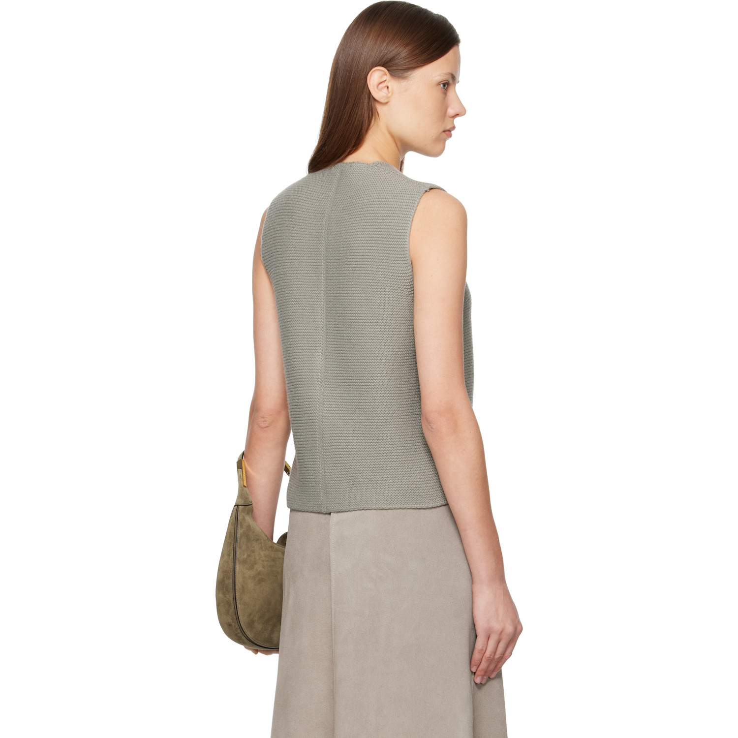  Rier Gray Tyrolean Gilet Cardigan 