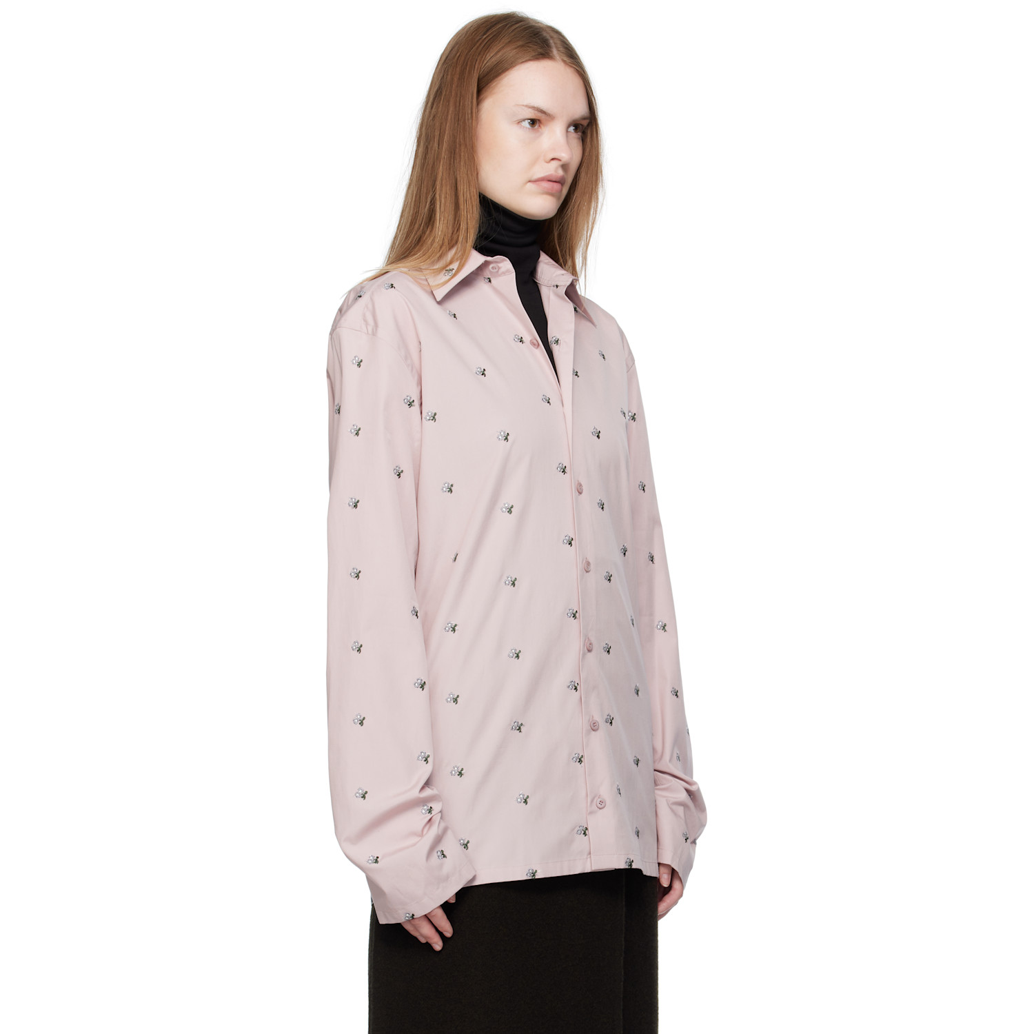  Rier Pink Embroidered Shirt 