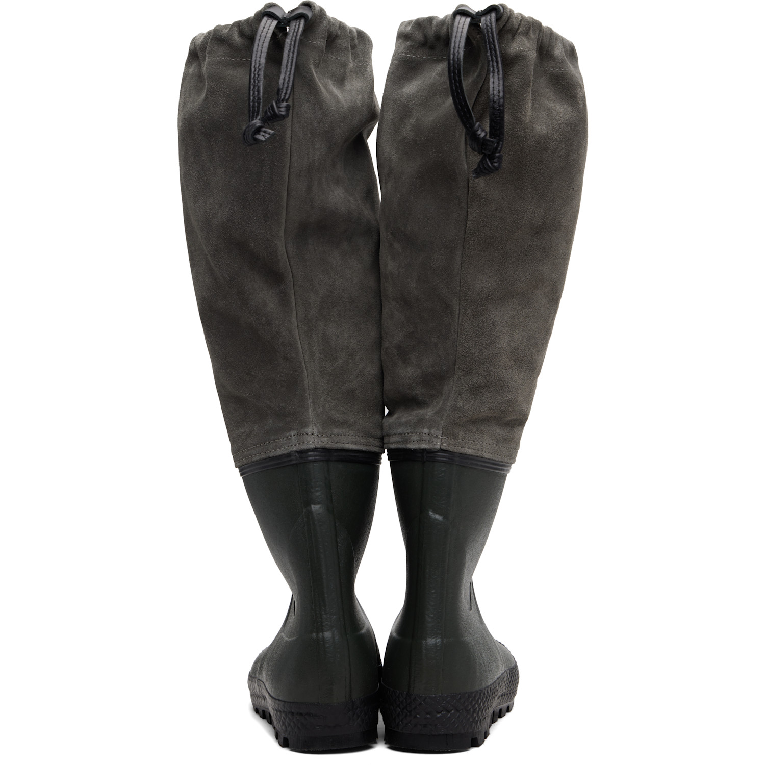  Rier Green & Gray Farmer Rain Tall Boots 