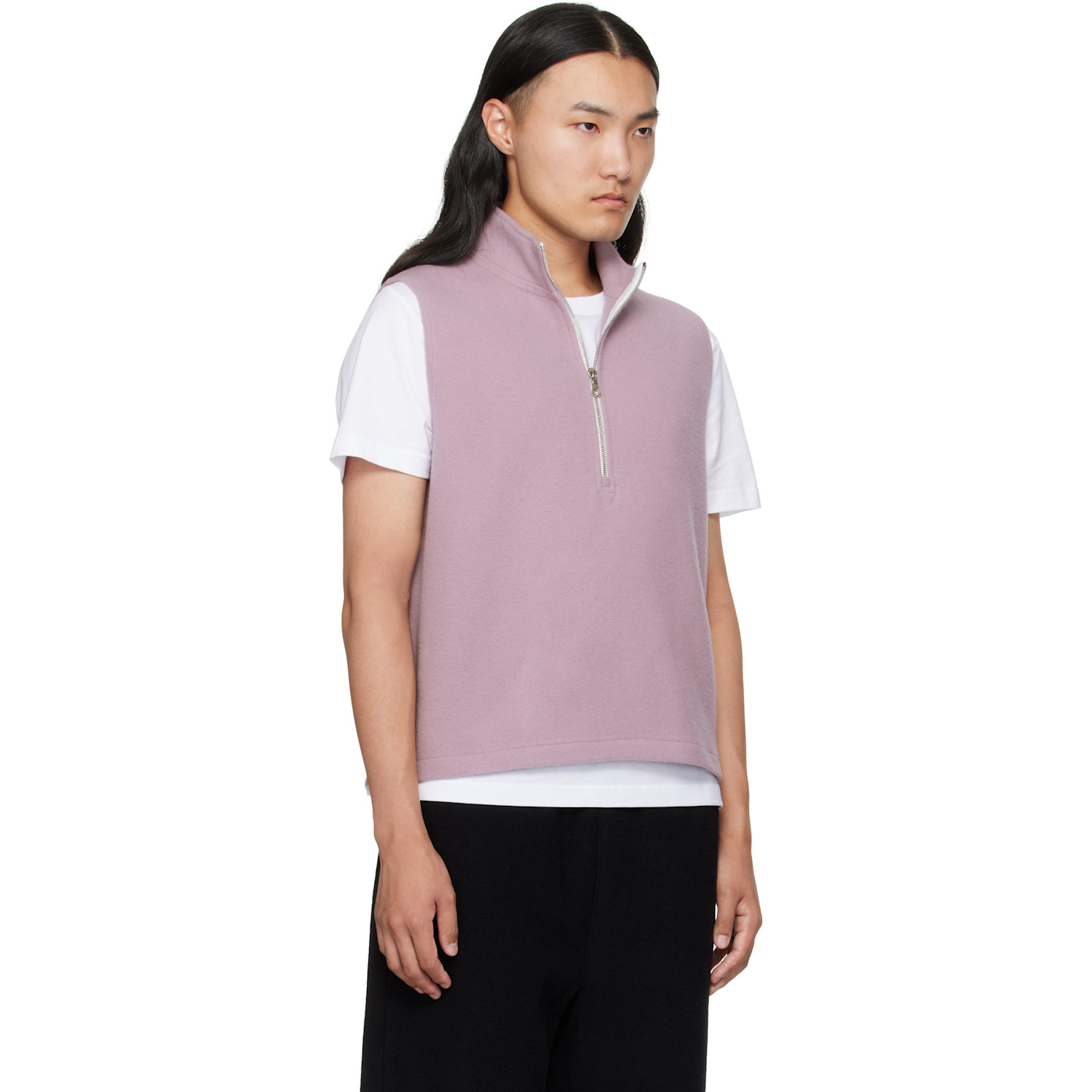  Rier Pink Fleece City Sweater Vest 