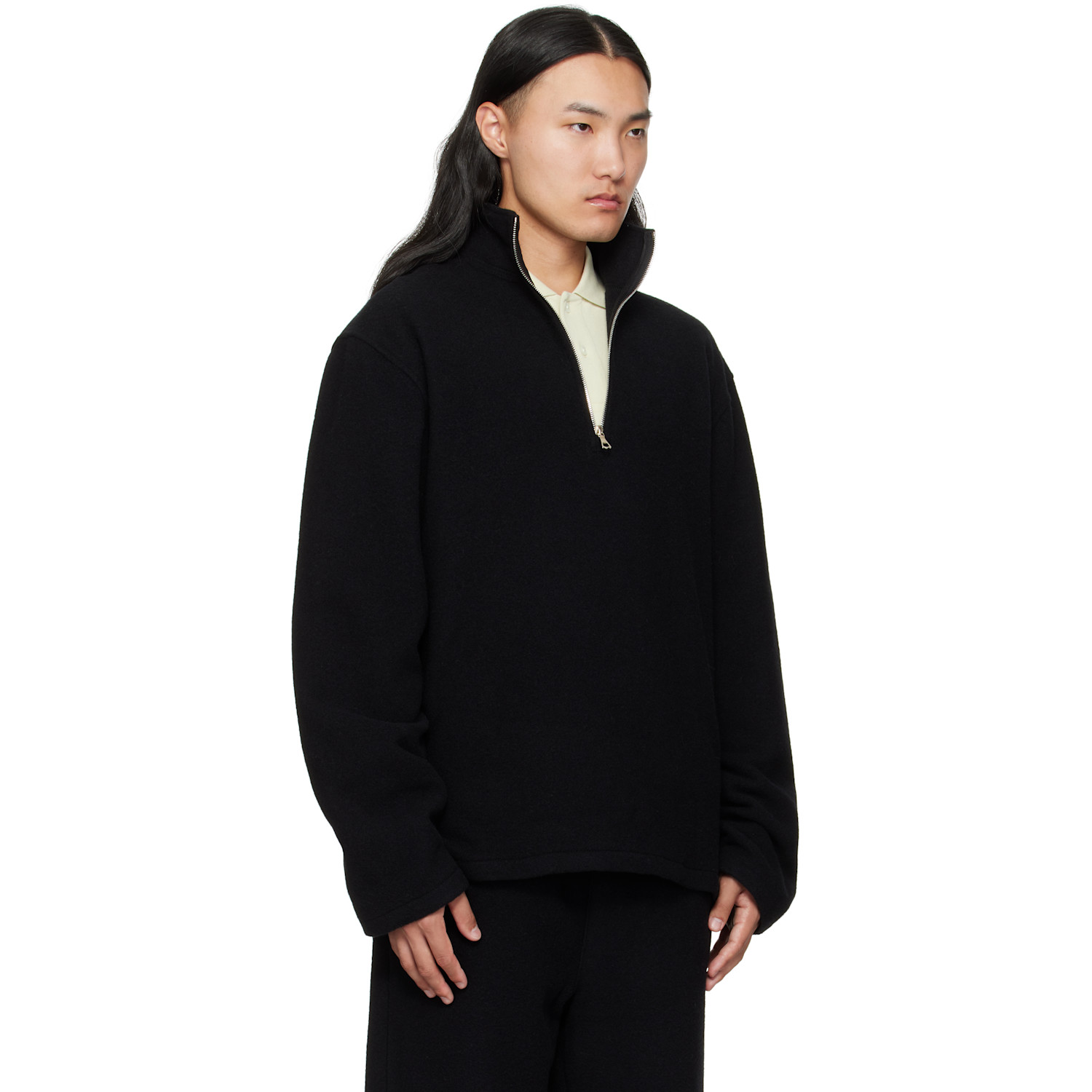  Rier Black Fleece Sweater 