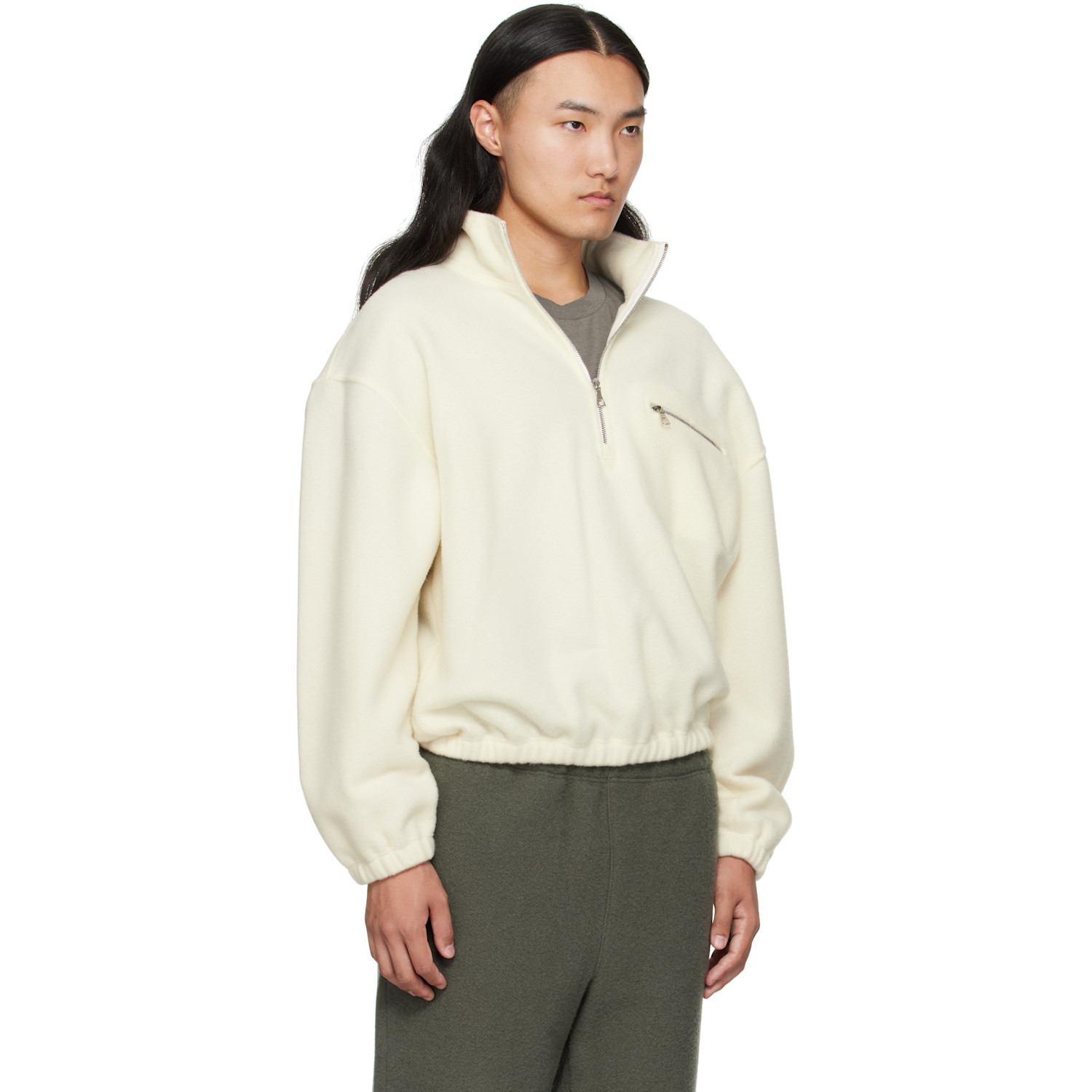  Rier Off-white Fleece Sweater 
