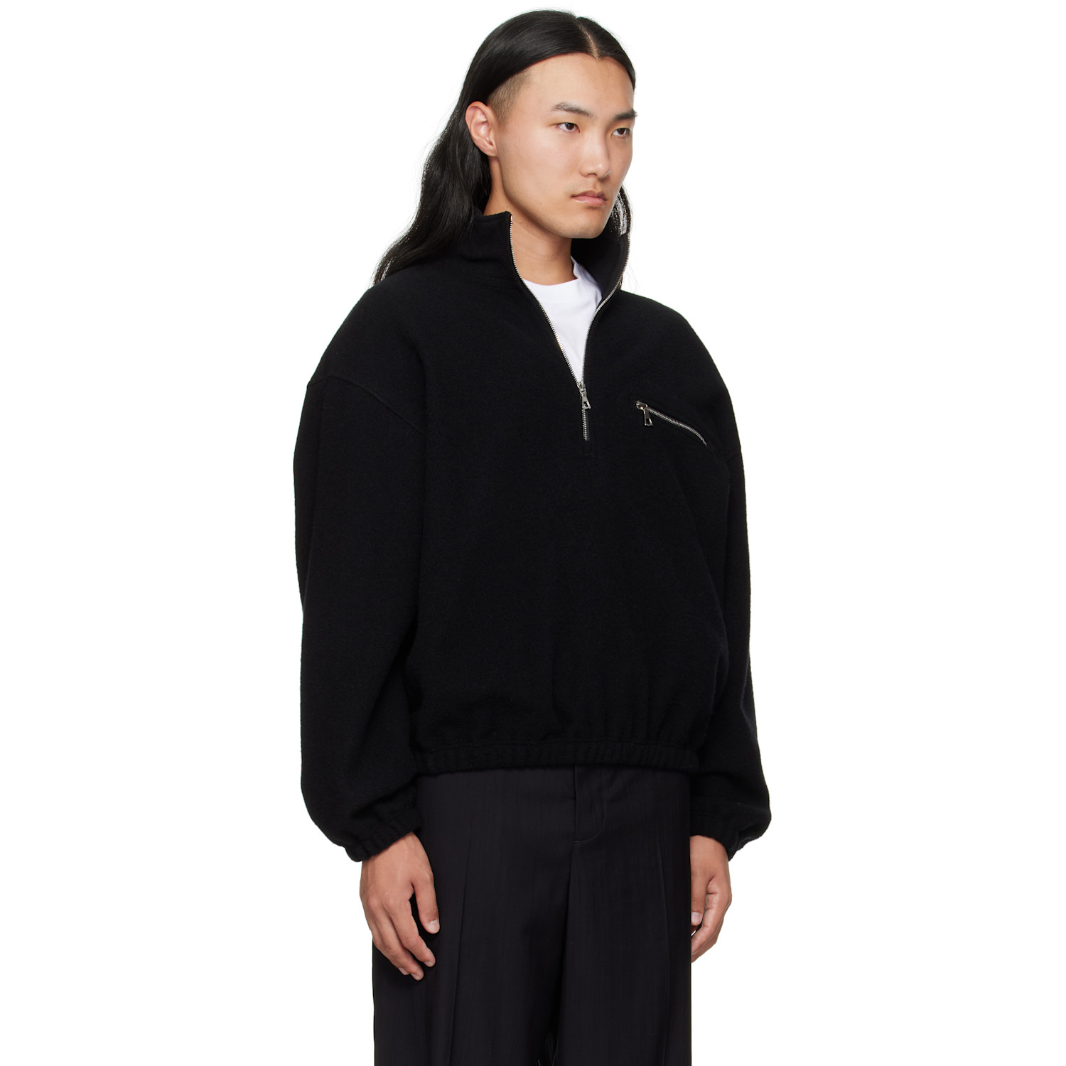  Rier Black Fleece Sweater 