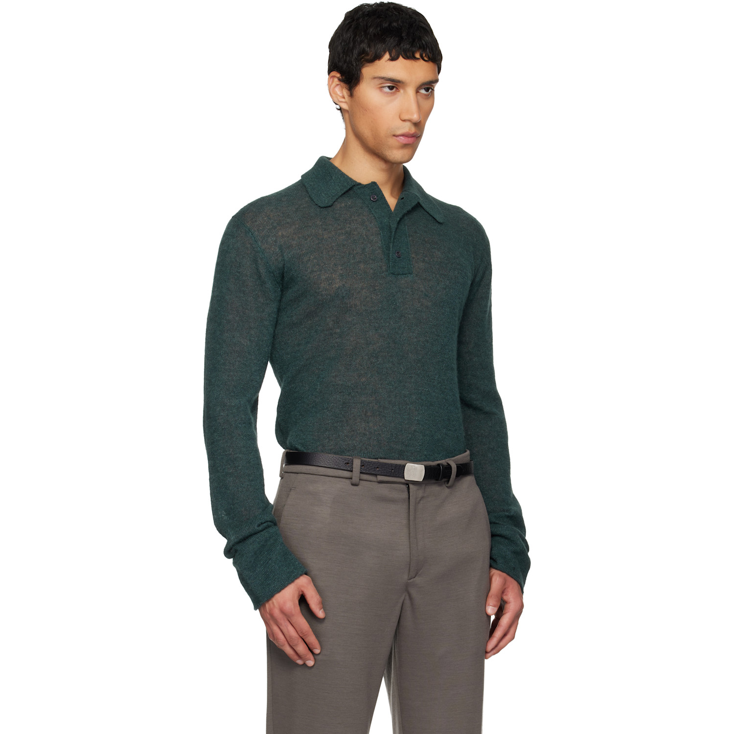  Rier Green Alpaca & Silk Polo 