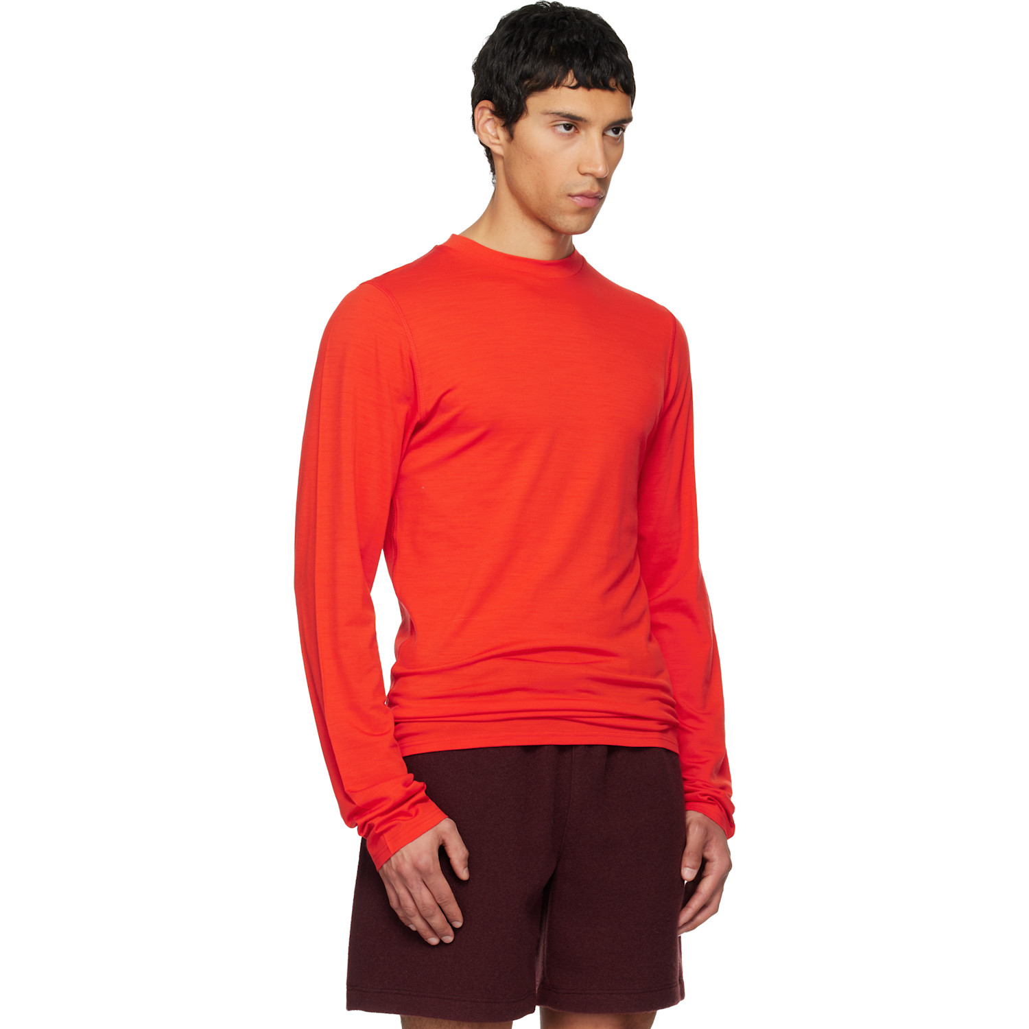  Rier Orange Roundneck Jersey Wool T-shirt 