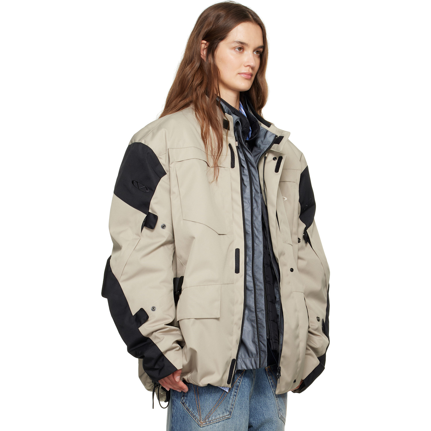  Vetements Beige & Black Biker Parka Coat & Jackets Set 